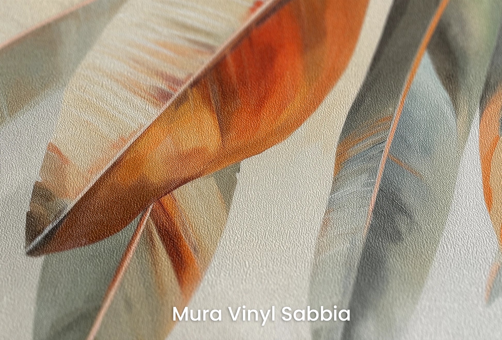 Zbliżenie na artystyczną fototapetę o nazwie Sunset Hues na podłożu Mura Vinyl Sabbia struktura grubego ziarna piasku.