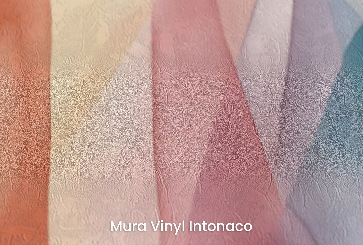 Zbliżenie na artystyczną fototapetę o nazwie Spectral Folds na podłożu Mura Vinyl Intonaco - struktura tartego tynku.