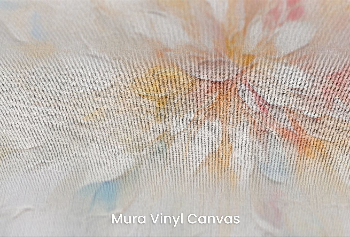 Zbliżenie na artystyczną fototapetę o nazwie Ethereal Blossom na podłożu Mura Vinyl Canvas - faktura naturalnego płótna.