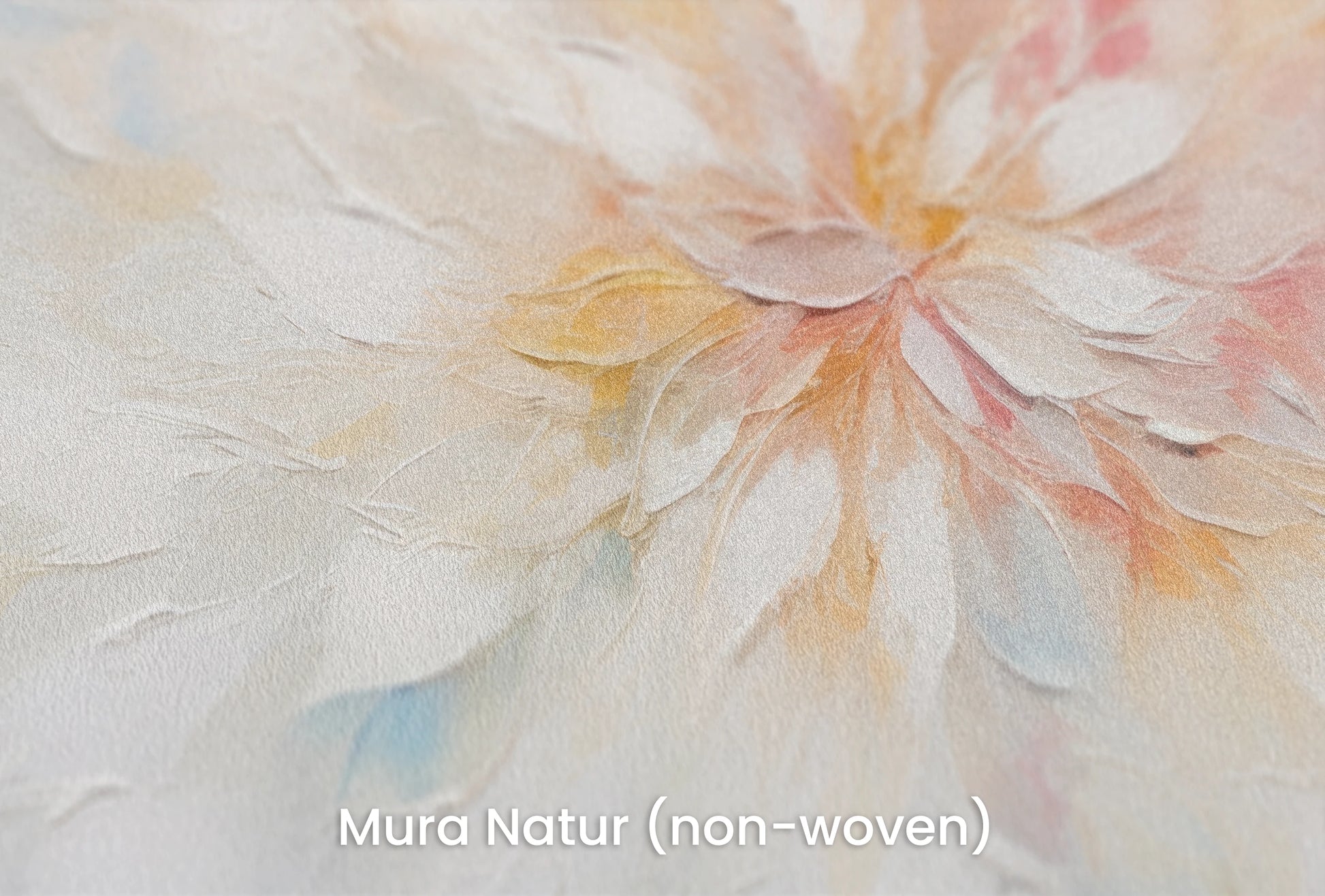 Zbliżenie na artystyczną fototapetę o nazwie Ethereal Blossom na podłożu Mura Natur (non-woven) - naturalne i ekologiczne podłoże.
