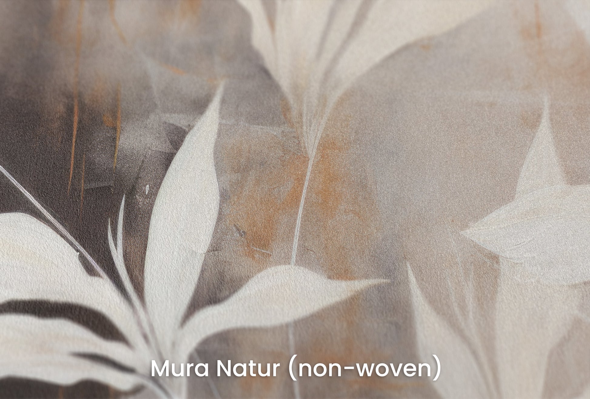 Zbliżenie na artystyczną fototapetę o nazwie Modern Botanicals na podłożu Mura Natur (non-woven) - naturalne i ekologiczne podłoże.