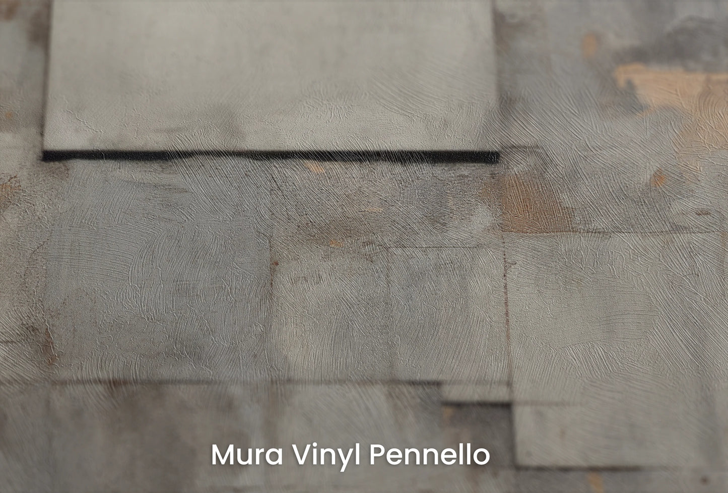 Zbliżenie na artystyczną fototapetę o nazwie Neutral Harmony #3 na podłożu Mura Vinyl Pennello - faktura pociągnięć pędzla malarskiego.