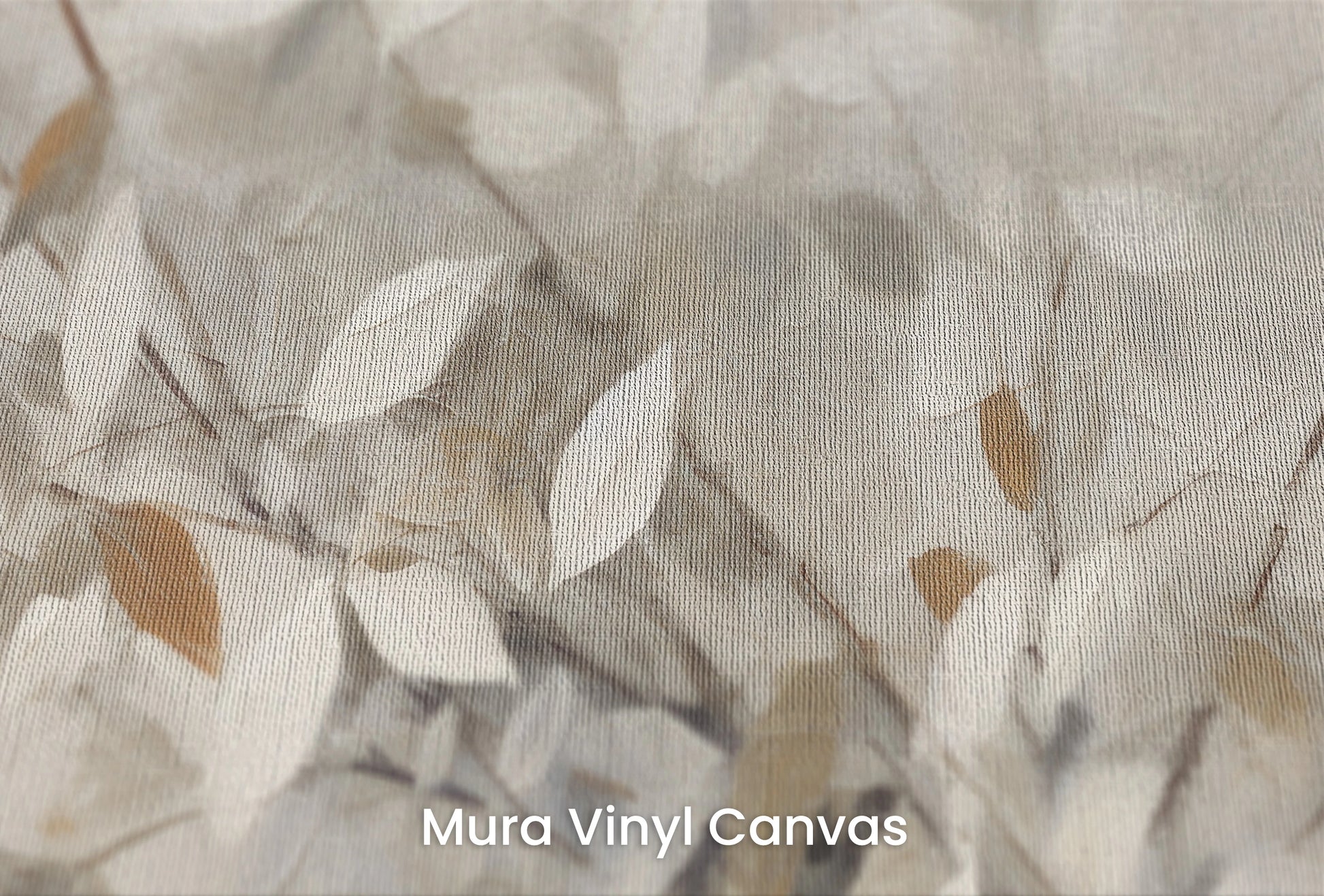 Zbliżenie na artystyczną fototapetę o nazwie Gentle Branches na podłożu Mura Vinyl Canvas - faktura naturalnego płótna.