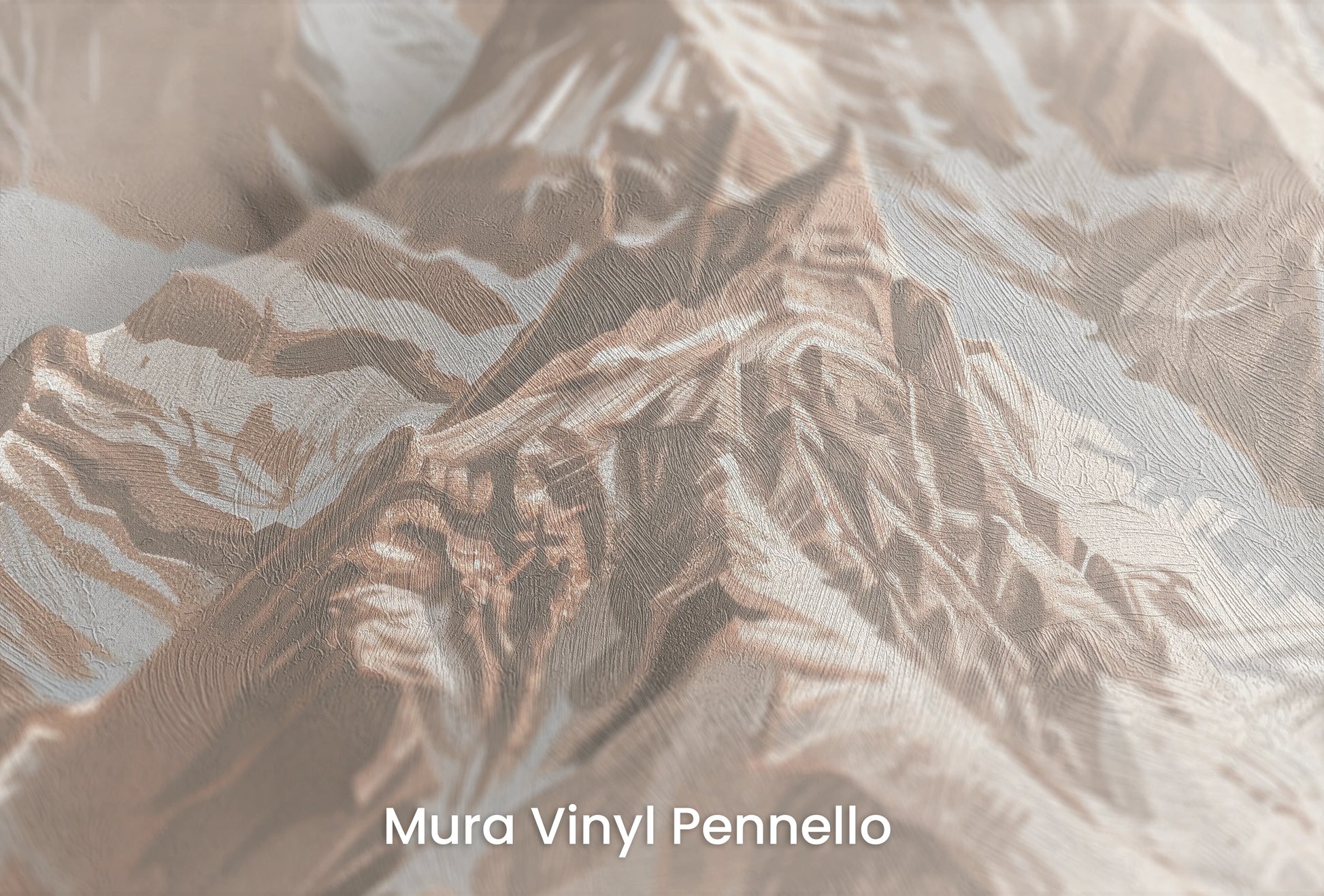 Zbliżenie na artystyczną fototapetę o nazwie Blue Mountain Majesty na podłożu Mura Vinyl Pennello - faktura pociągnięć pędzla malarskiego.