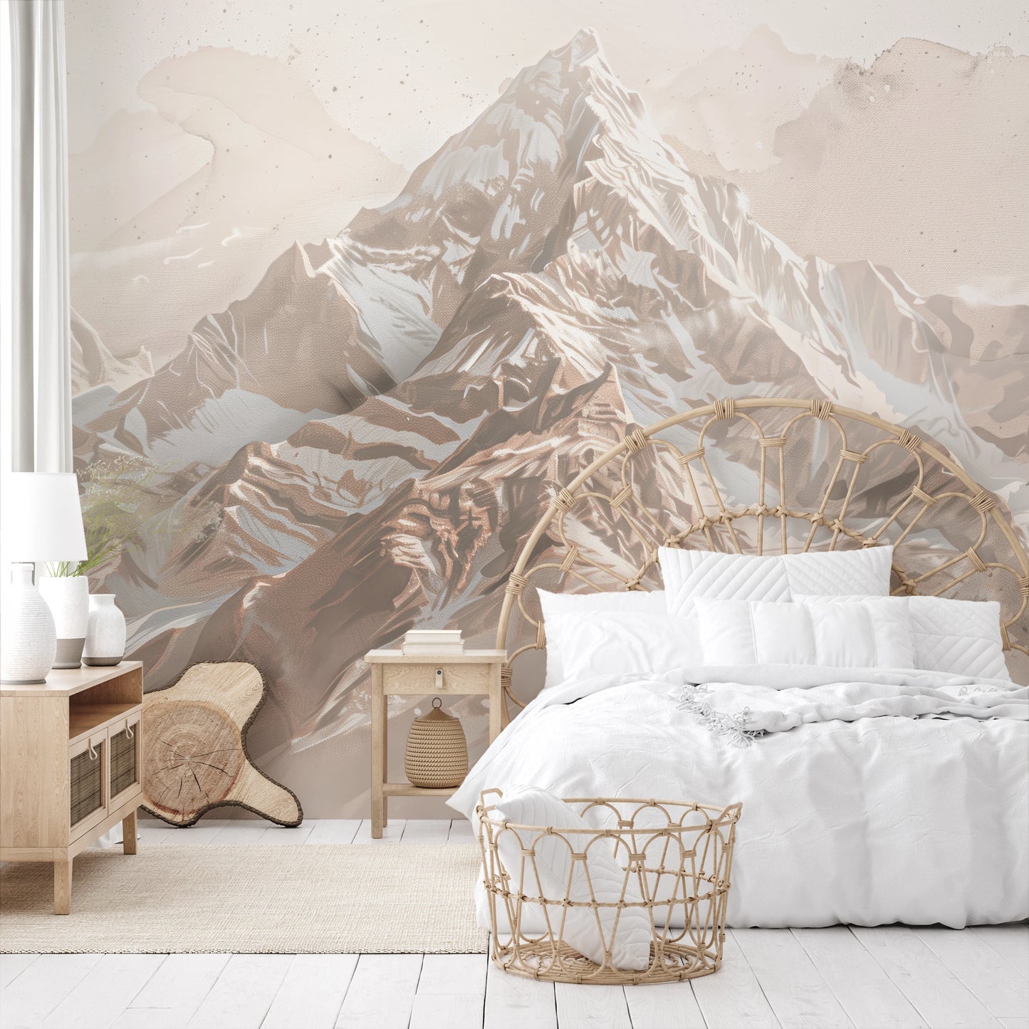 Fototapeta artystyczna o nazwie Blue Mountain Majesty pokazana w aranżacji wnętrza.