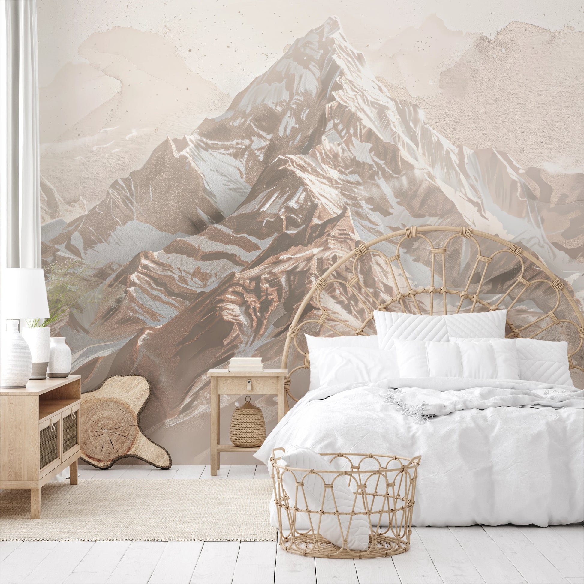 Fototapeta artystyczna o nazwie Blue Mountain Majesty pokazana w aranżacji wnętrza.