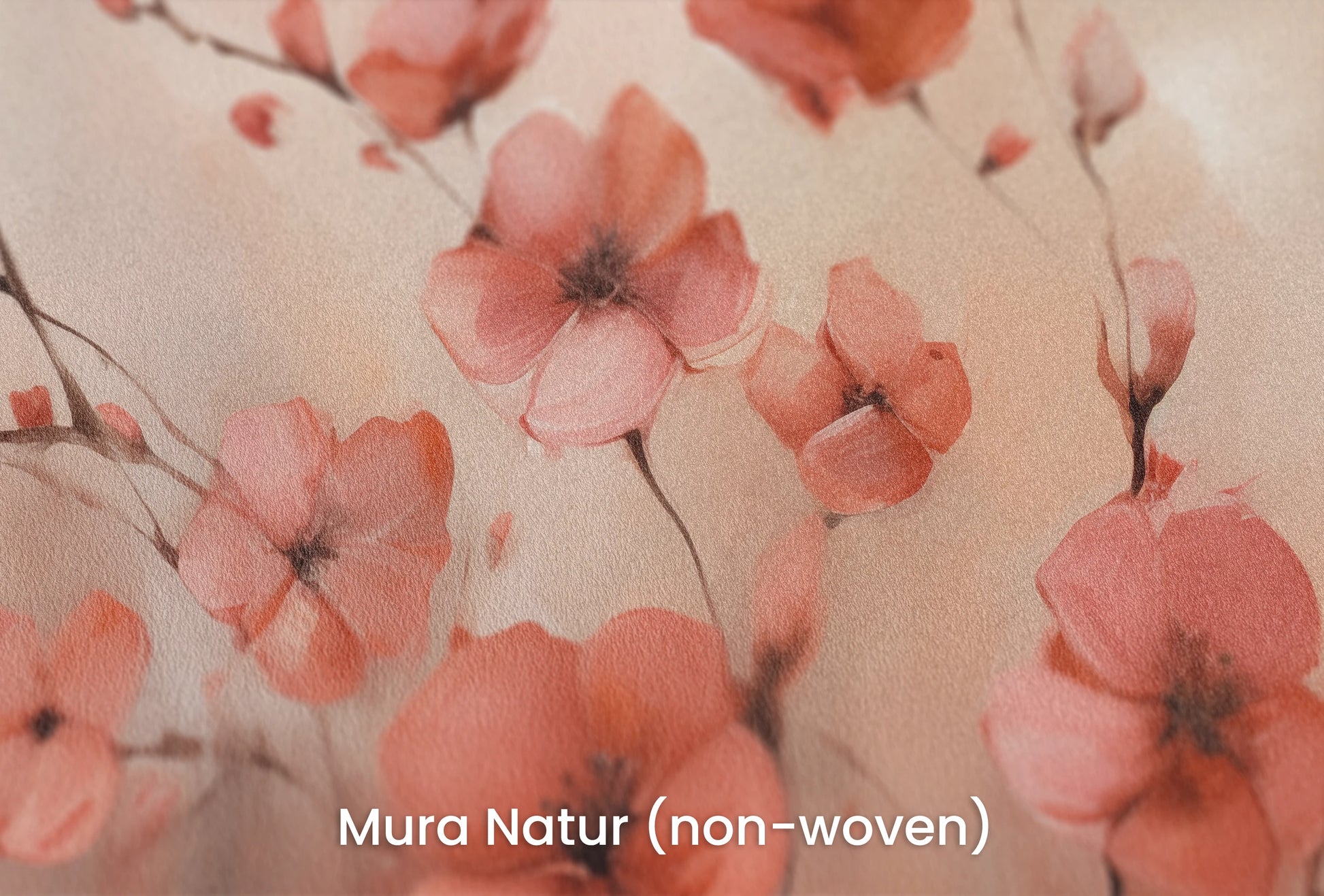 Zbliżenie na artystyczną fototapetę o nazwie Coral Delicacy na podłożu Mura Natur (non-woven) - naturalne i ekologiczne podłoże.