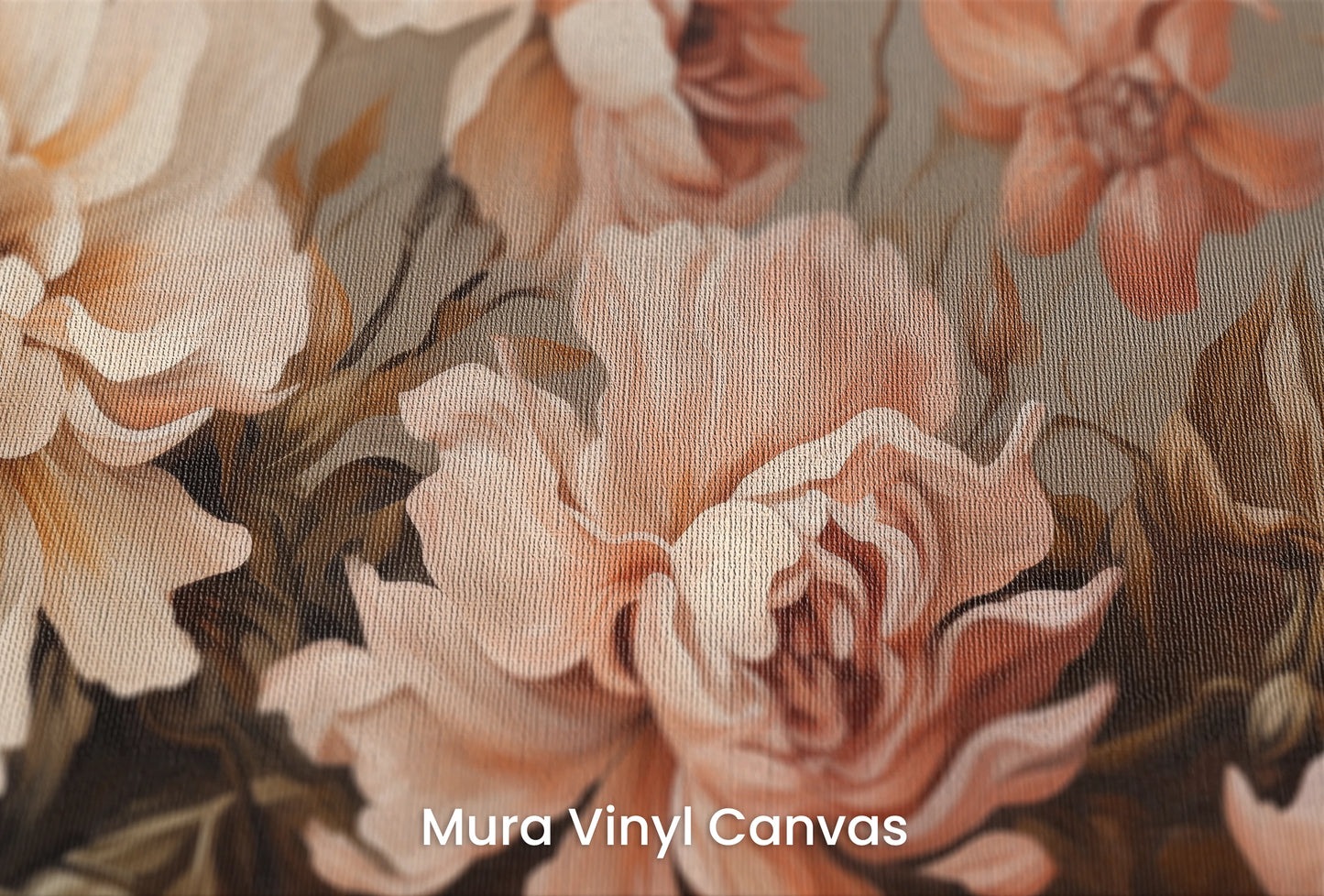 Zbliżenie na artystyczną fototapetę o nazwie Autumn Rose Elegance na podłożu Mura Vinyl Canvas - faktura naturalnego płótna.