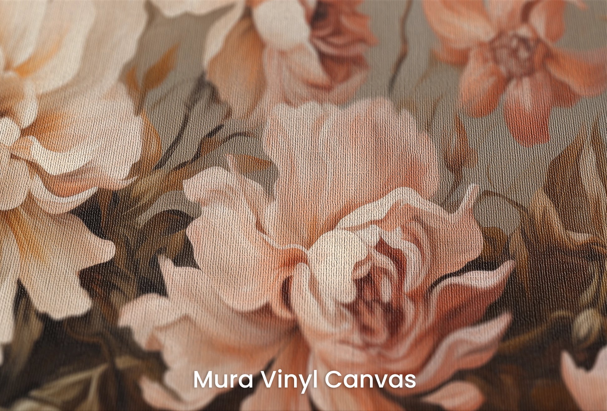 Zbliżenie na artystyczną fototapetę o nazwie Autumn Rose Elegance na podłożu Mura Vinyl Canvas - faktura naturalnego płótna.