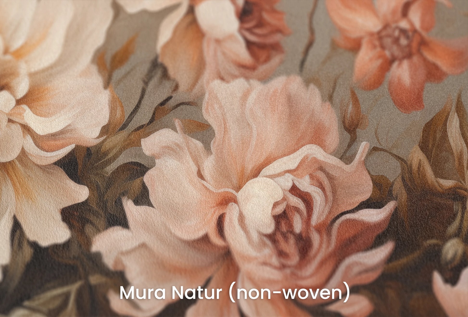 Zbliżenie na artystyczną fototapetę o nazwie Autumn Rose Elegance na podłożu Mura Natur (non-woven) - naturalne i ekologiczne podłoże.