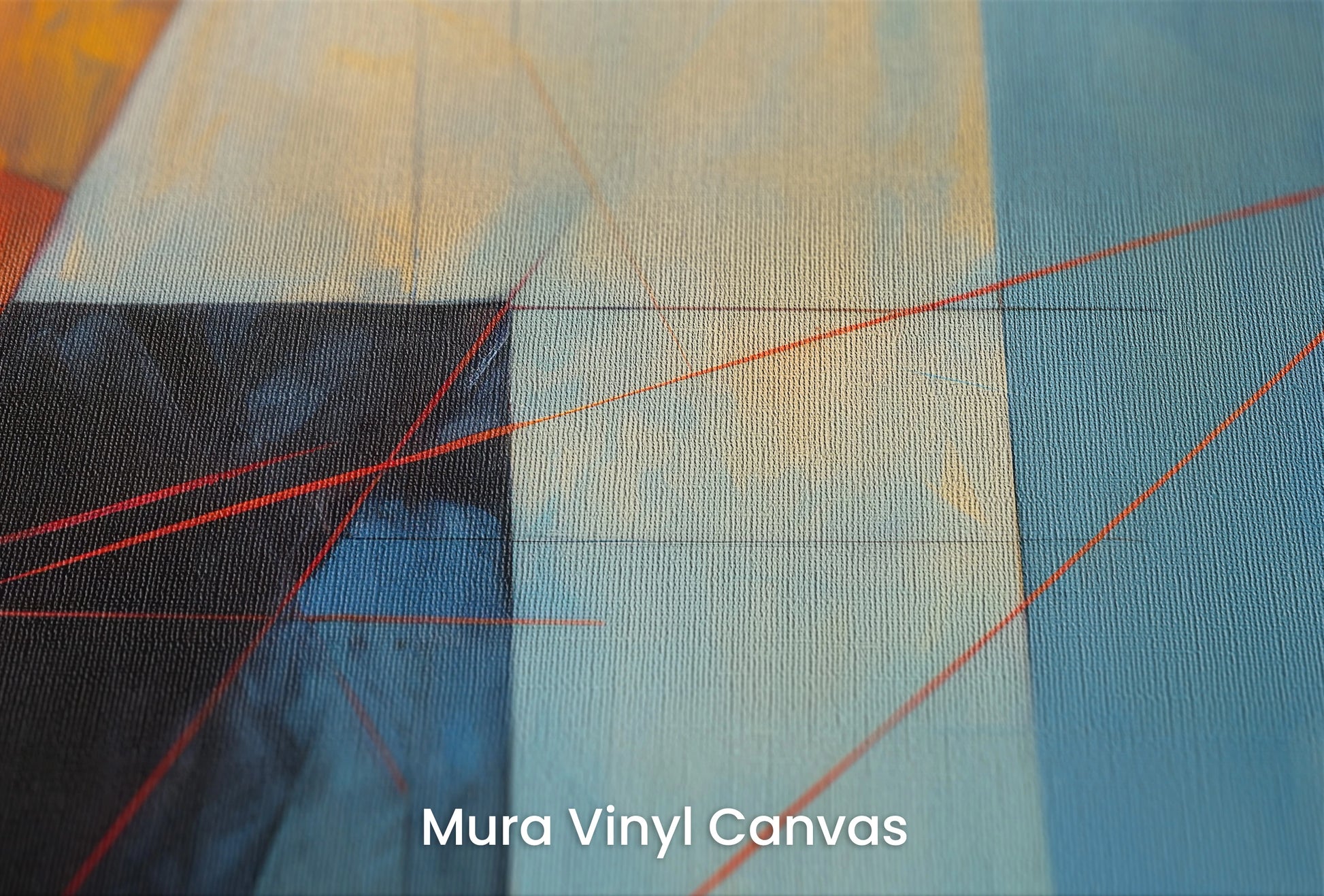 Zbliżenie na artystyczną fototapetę o nazwie Warm Glow na podłożu Mura Vinyl Canvas - faktura naturalnego płótna.