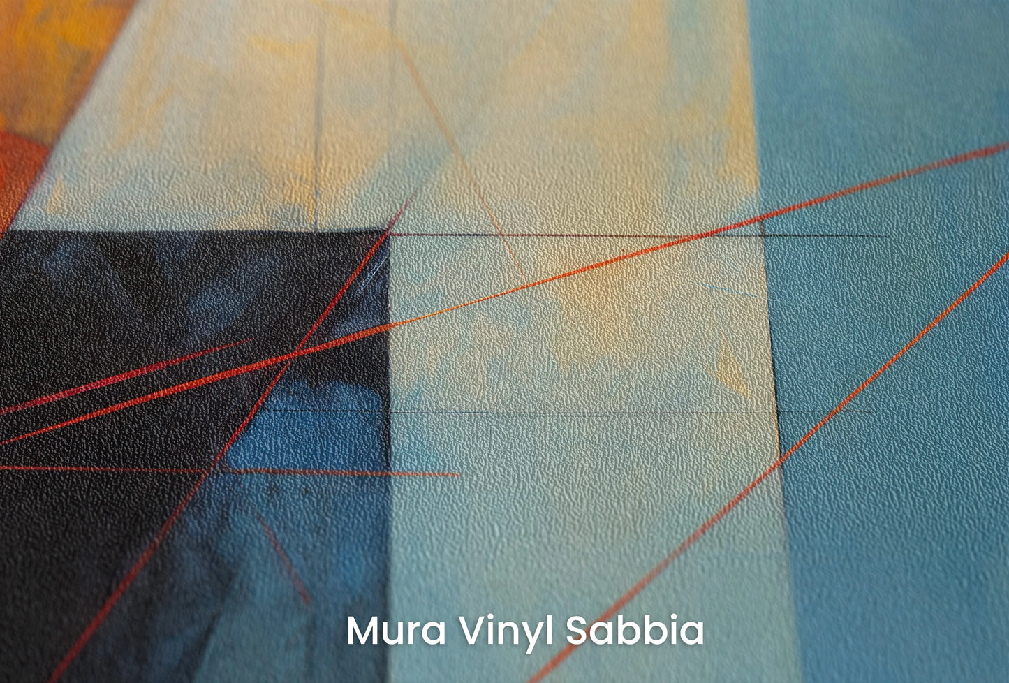 Zbliżenie na artystyczną fototapetę o nazwie Warm Glow na podłożu Mura Vinyl Sabbia struktura grubego ziarna piasku.