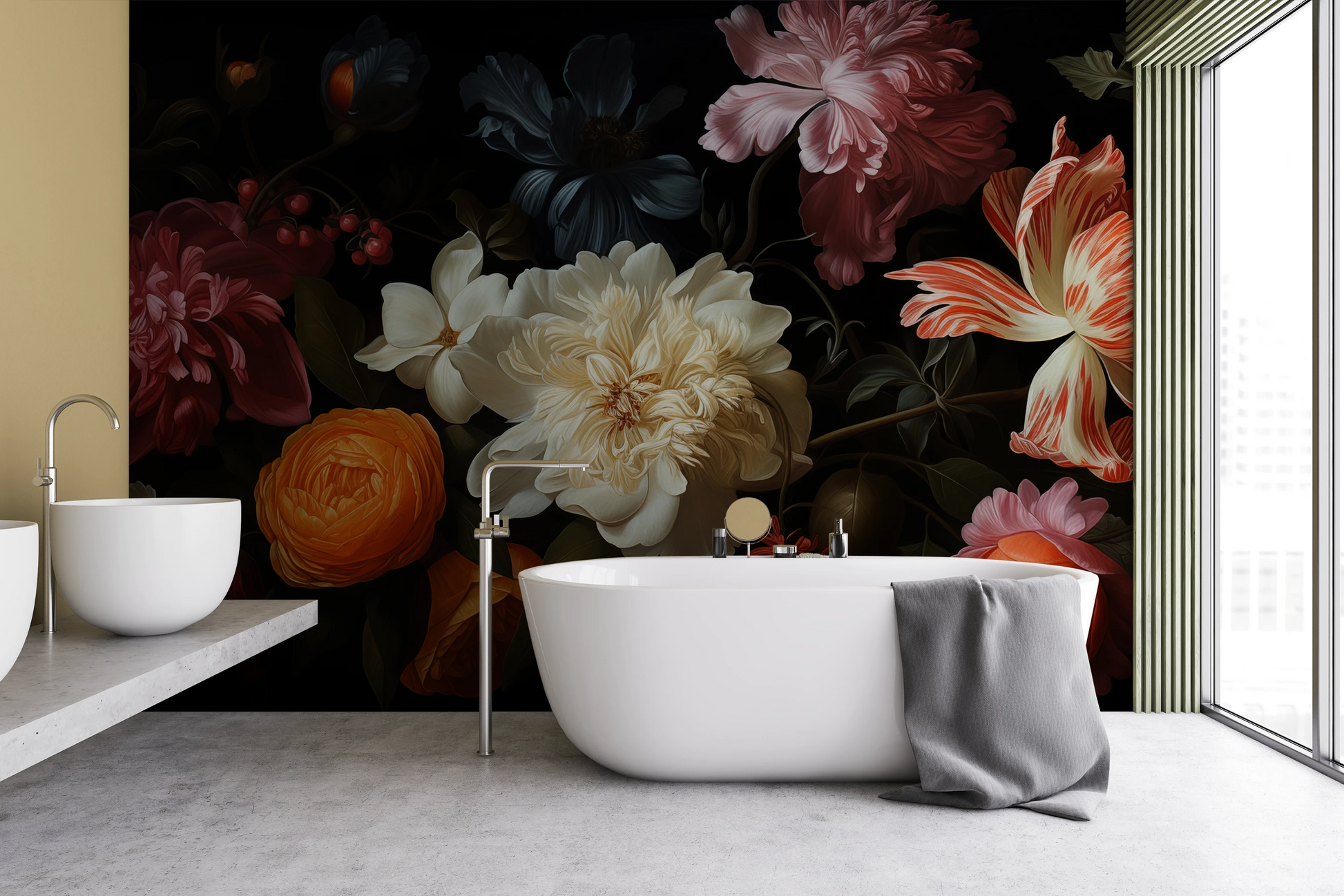 Fototapeta o nazwie Baroque Flower Scene użyta w aranzacji wnętrza.