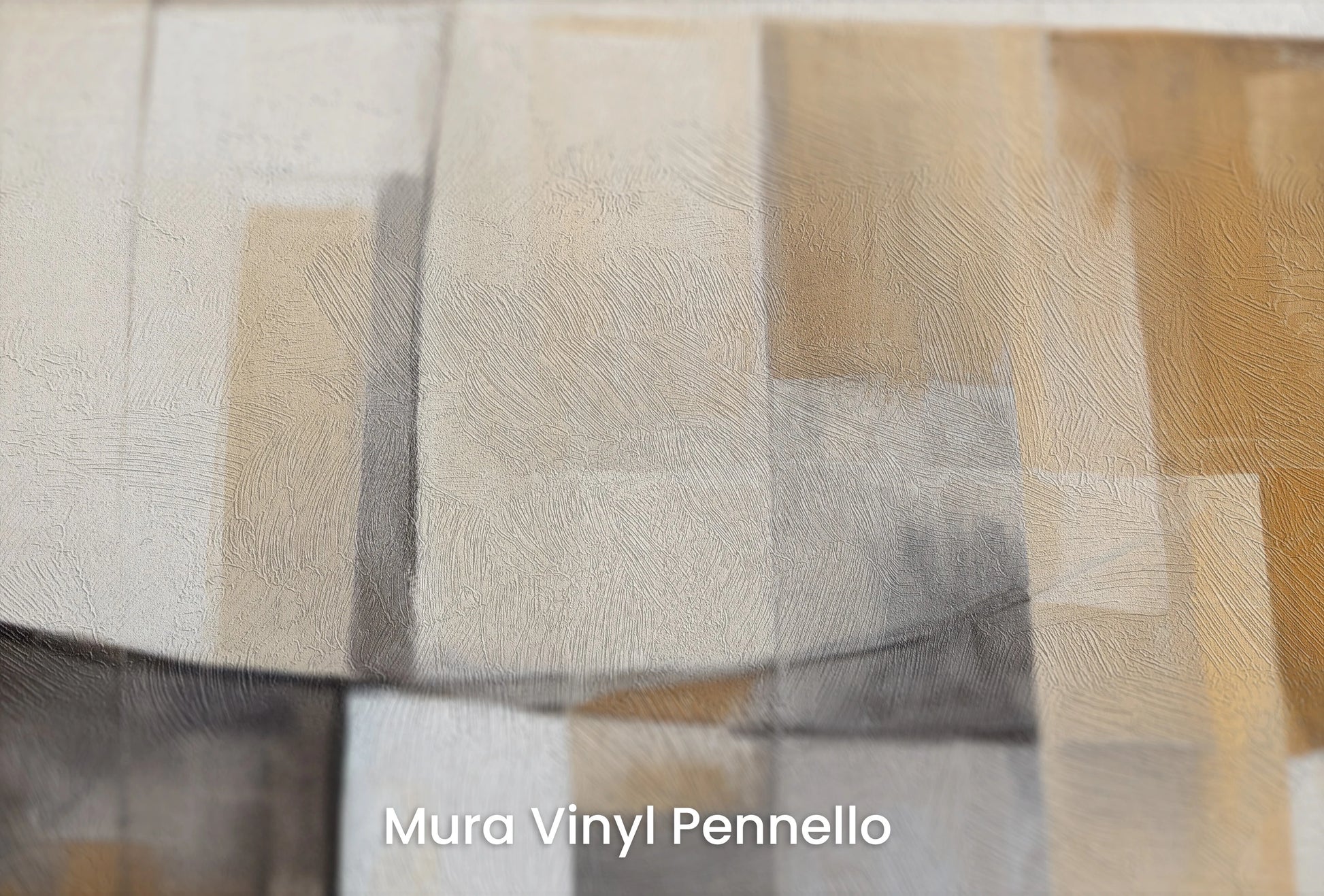 Zbliżenie na artystyczną fototapetę o nazwie Golden Intersection na podłożu Mura Vinyl Pennello - faktura pociągnięć pędzla malarskiego.