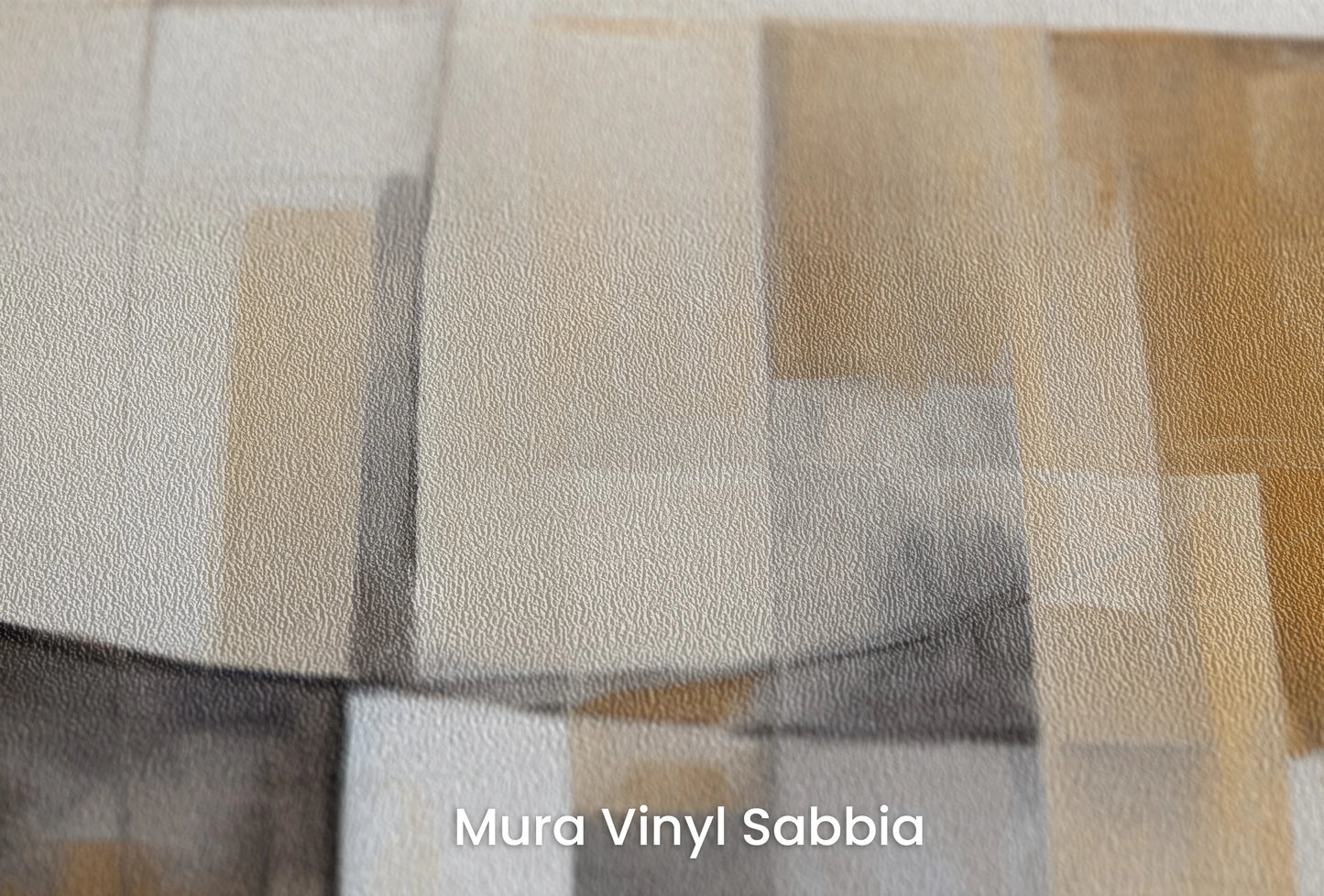 Zbliżenie na artystyczną fototapetę o nazwie Golden Intersection na podłożu Mura Vinyl Sabbia struktura grubego ziarna piasku.