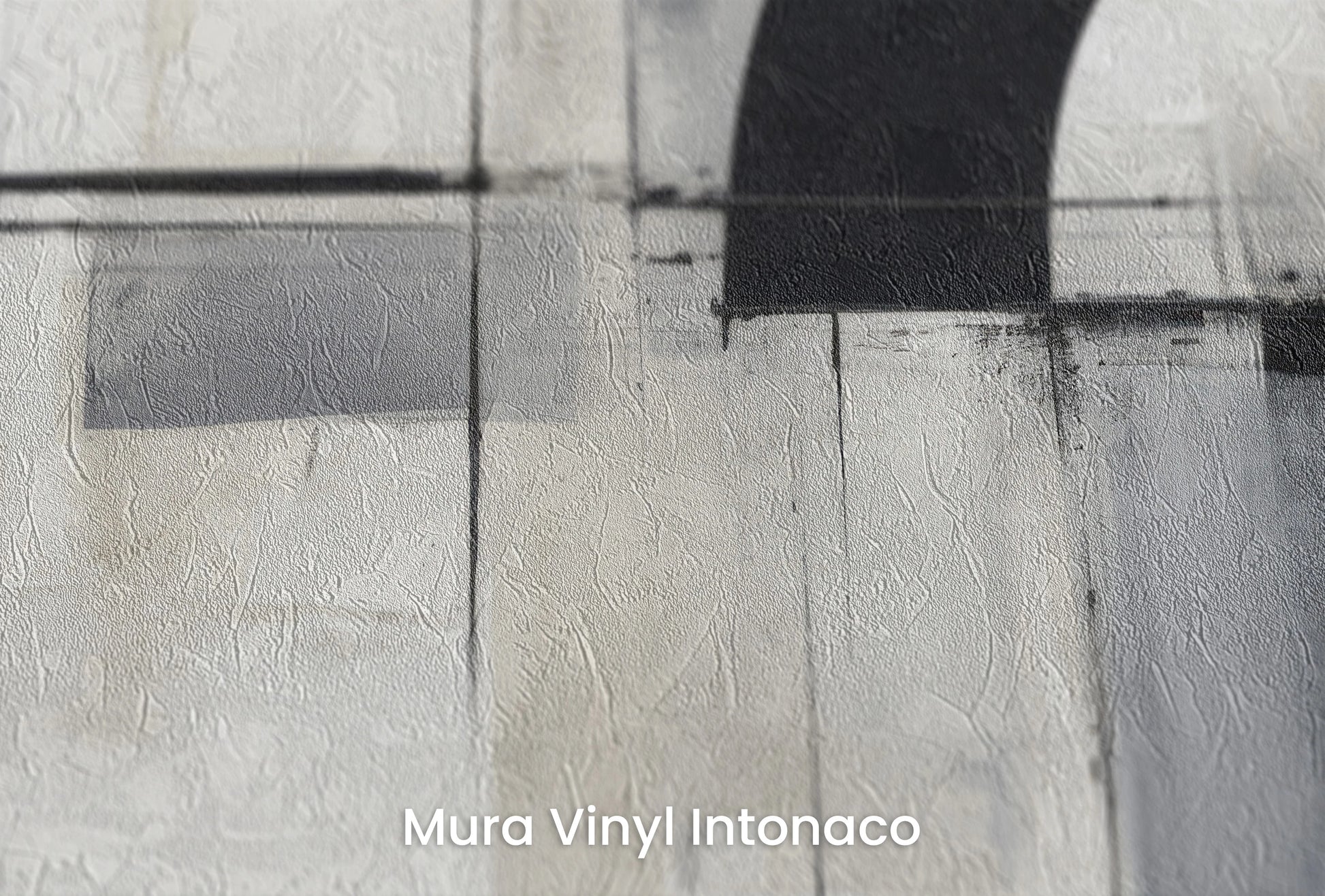 Zbliżenie na artystyczną fototapetę o nazwie Crescent Moon na podłożu Mura Vinyl Intonaco - struktura tartego tynku.