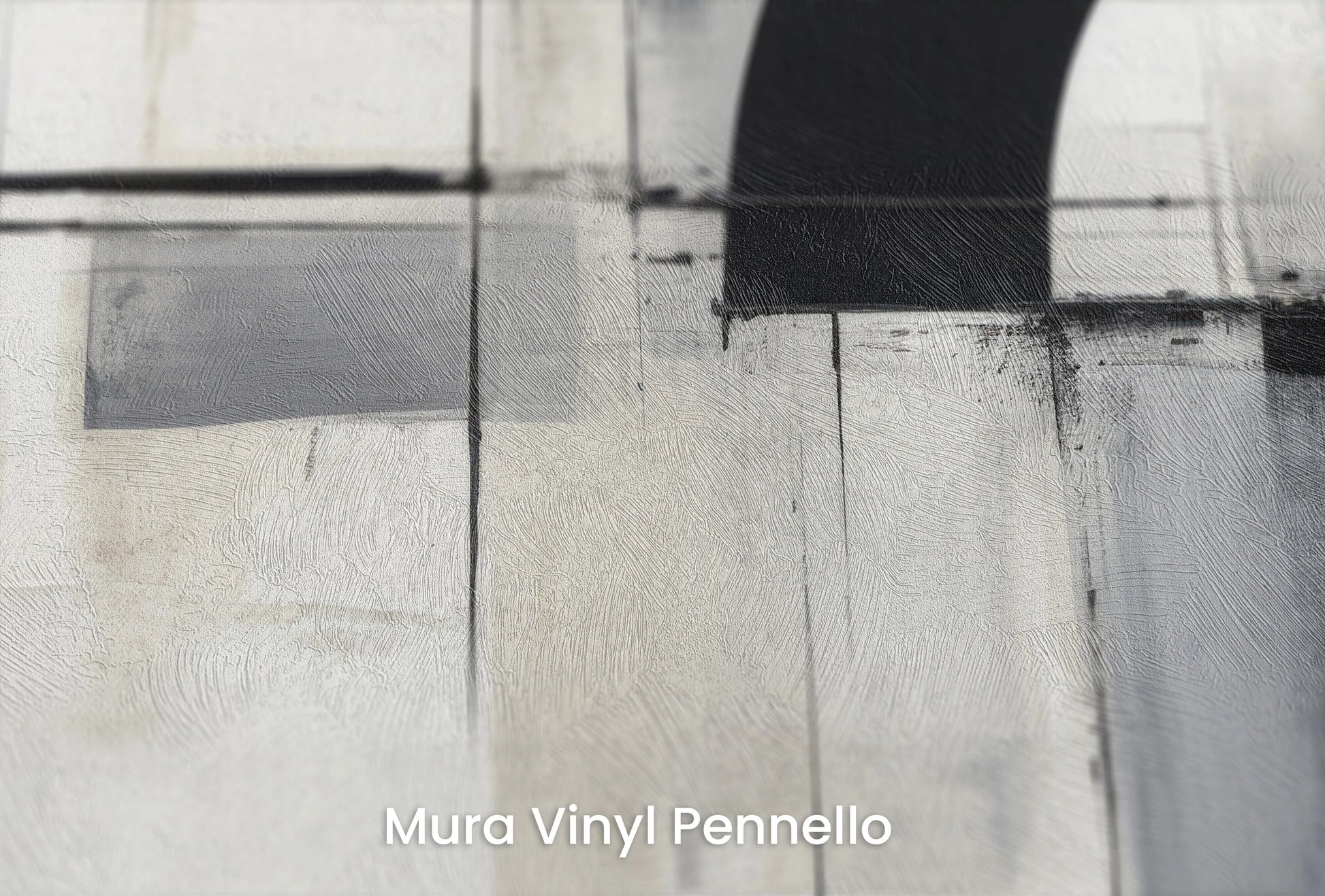 Zbliżenie na artystyczną fototapetę o nazwie Crescent Moon na podłożu Mura Vinyl Pennello - faktura pociągnięć pędzla malarskiego.