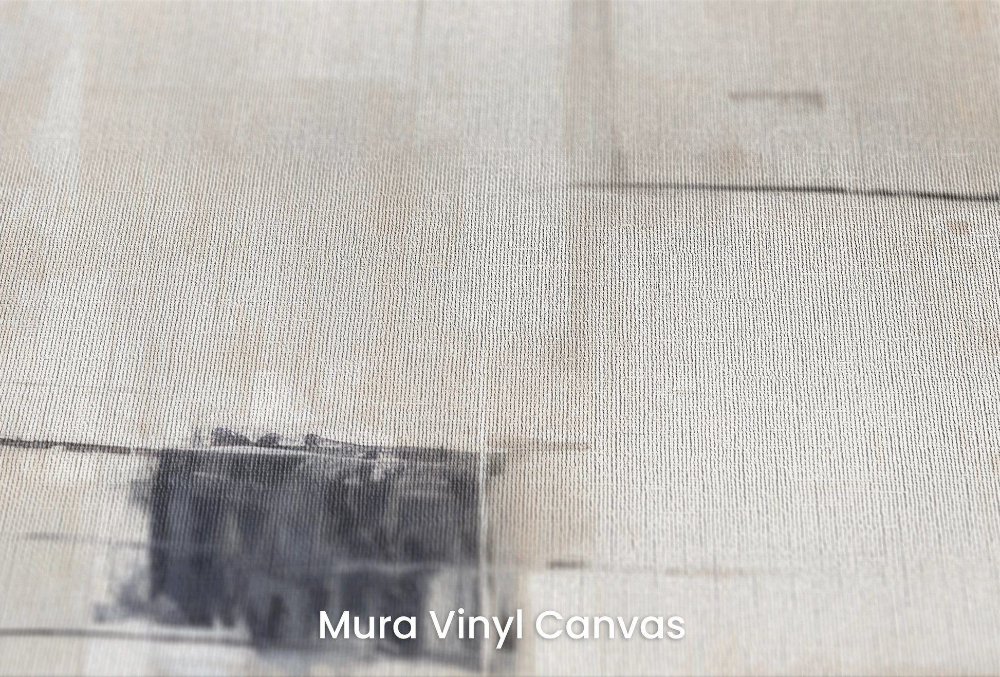 Zbliżenie na artystyczną fototapetę o nazwie Soft Geometry na podłożu Mura Vinyl Canvas - faktura naturalnego płótna.