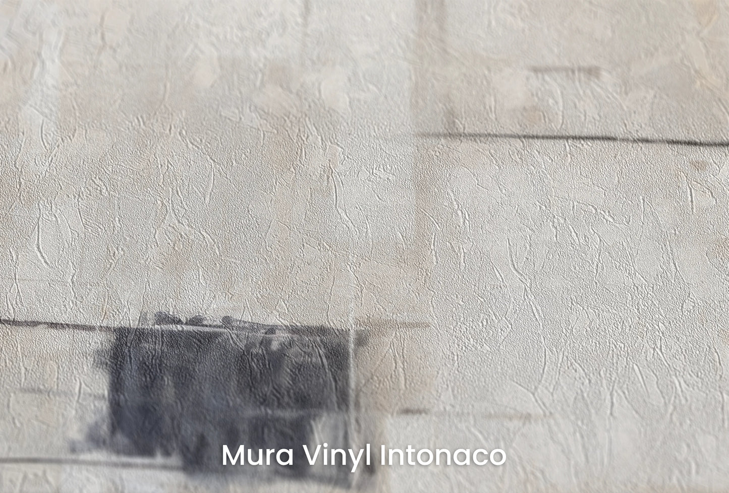 Zbliżenie na artystyczną fototapetę o nazwie Soft Geometry na podłożu Mura Vinyl Intonaco - struktura tartego tynku.