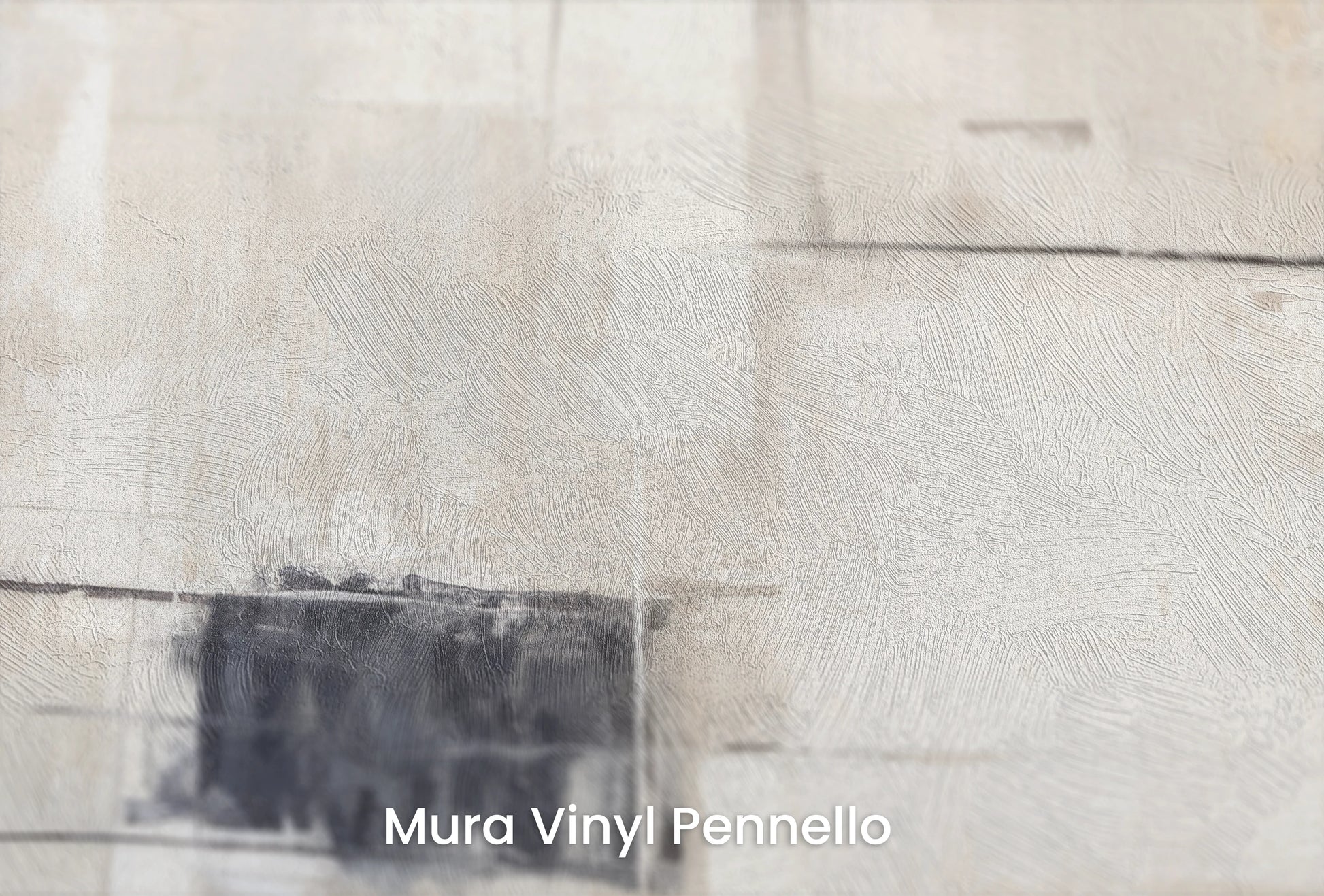 Zbliżenie na artystyczną fototapetę o nazwie Soft Geometry na podłożu Mura Vinyl Pennello - faktura pociągnięć pędzla malarskiego.