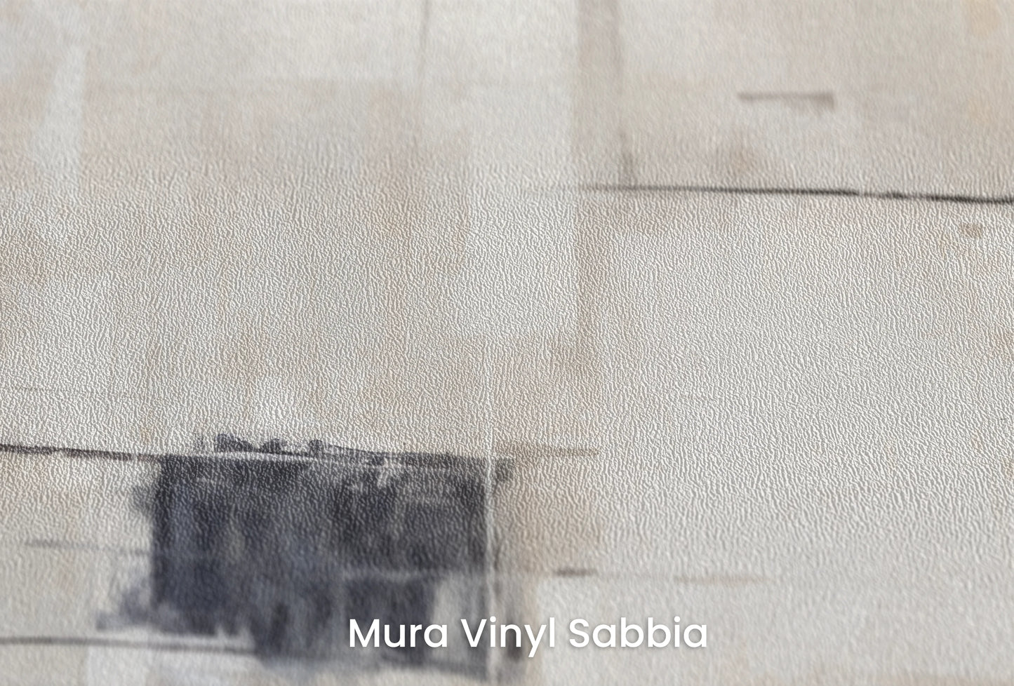 Zbliżenie na artystyczną fototapetę o nazwie Soft Geometry na podłożu Mura Vinyl Sabbia struktura grubego ziarna piasku.