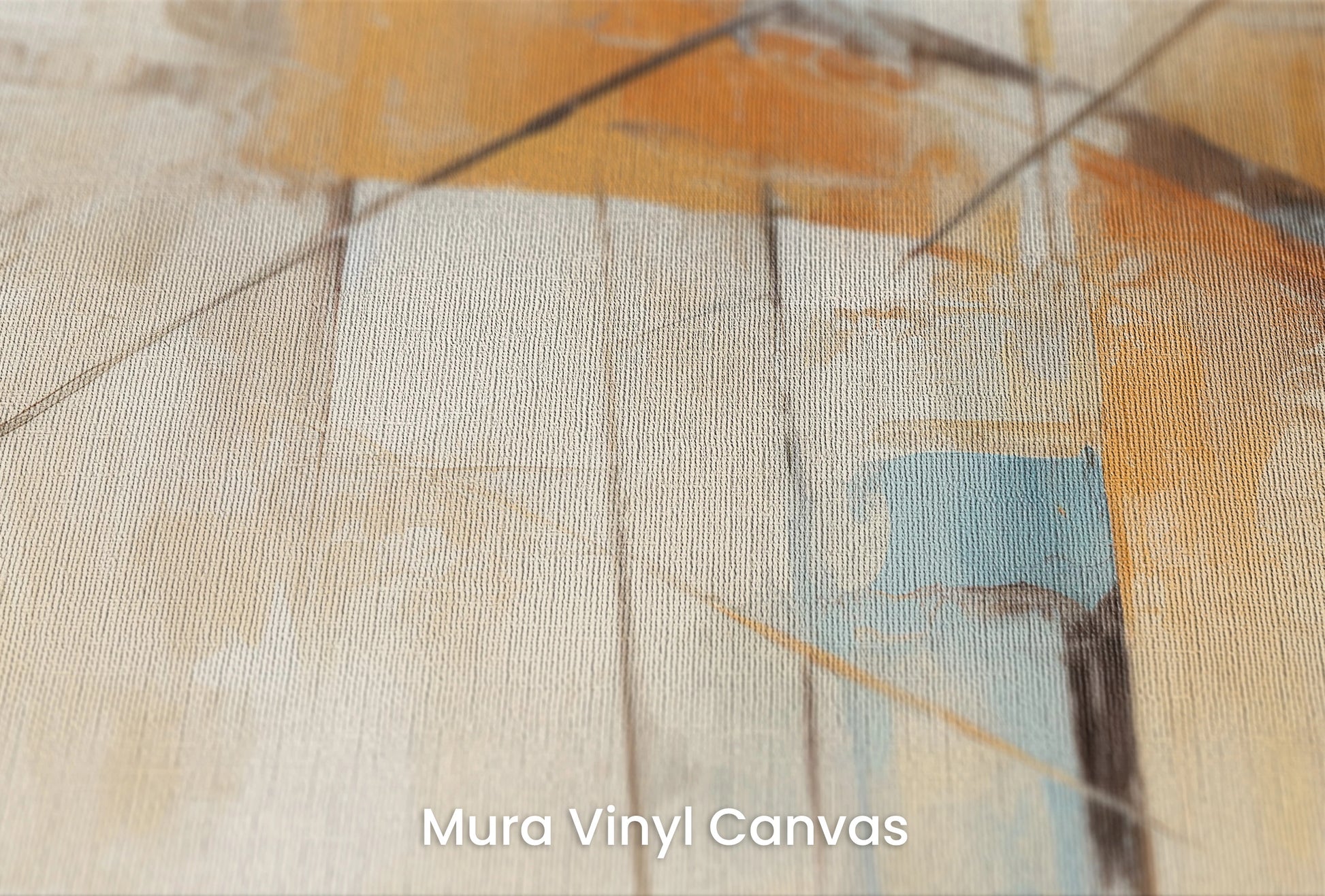 Zbliżenie na artystyczną fototapetę o nazwie Citrus Linearity na podłożu Mura Vinyl Canvas - faktura naturalnego płótna.