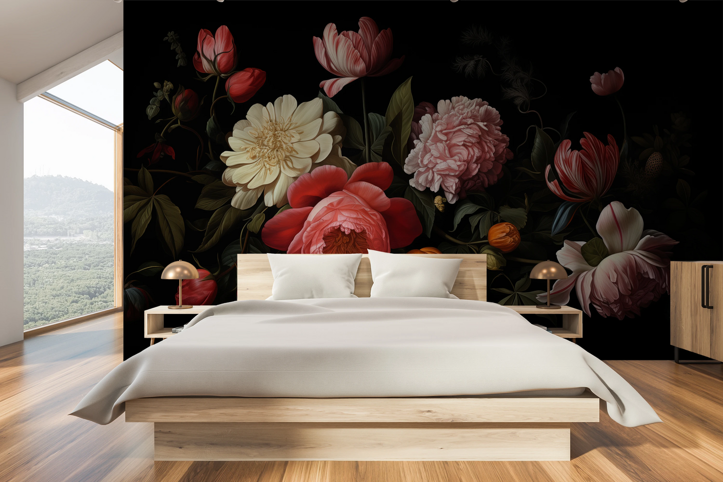 Fototapeta malowana o nazwie Dutch Floral Classic pokazana w aranżacji wnętrza.