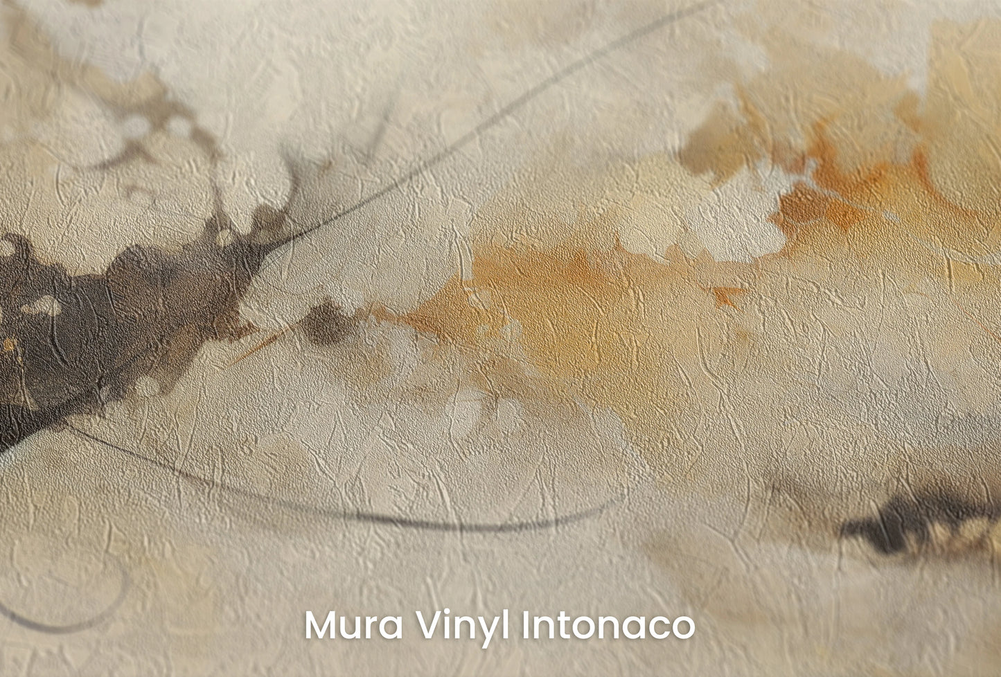 Zbliżenie na artystyczną fototapetę o nazwie Ethereal Swirl na podłożu Mura Vinyl Intonaco - struktura tartego tynku.