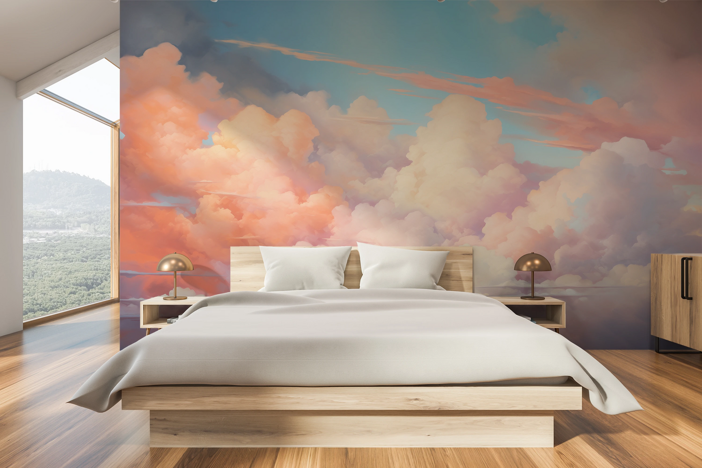 Fototapeta malowana o nazwie Cotton Candy Skies pokazana w aranżacji wnętrza.
