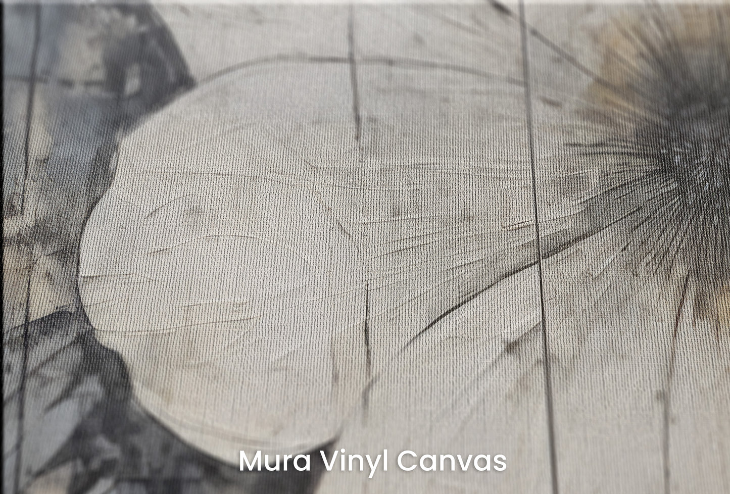 Zbliżenie na artystyczną fototapetę o nazwie INDUSTRIAL BLOOM na podłożu Mura Vinyl Canvas - faktura naturalnego płótna.