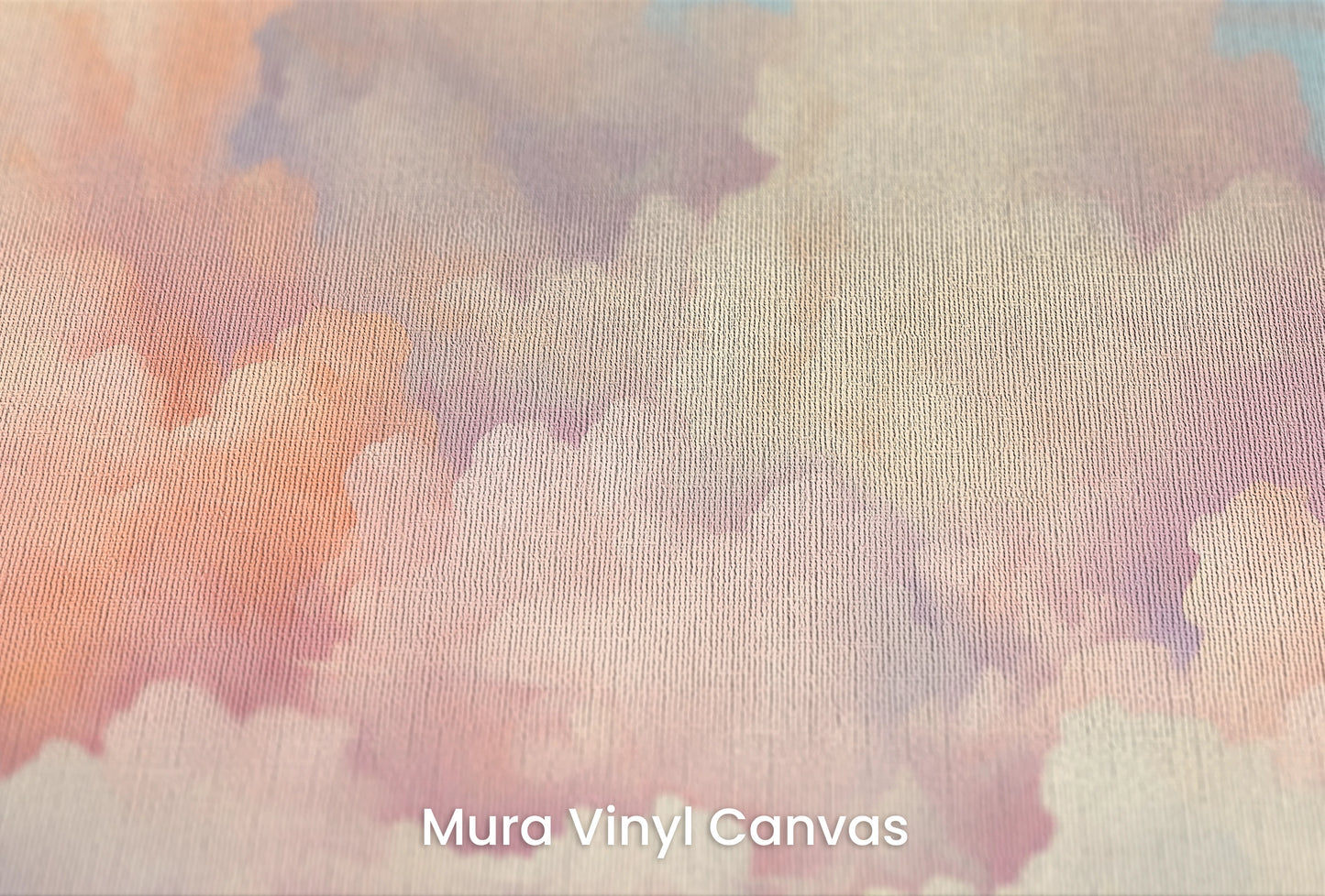 Zbliżenie na artystyczną fototapetę o nazwie Cotton Candy Skies na podłożu Mura Vinyl Canvas - faktura naturalnego płótna.