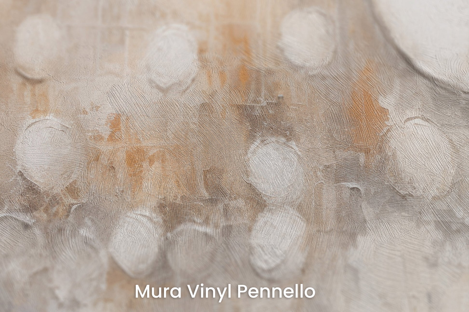 Zbliżenie na artystyczną fototapetę o nazwie SOFT GEOMETRIC CONSTELLATION na podłożu Mura Vinyl Pennello - faktura pociągnięć pędzla malarskiego.