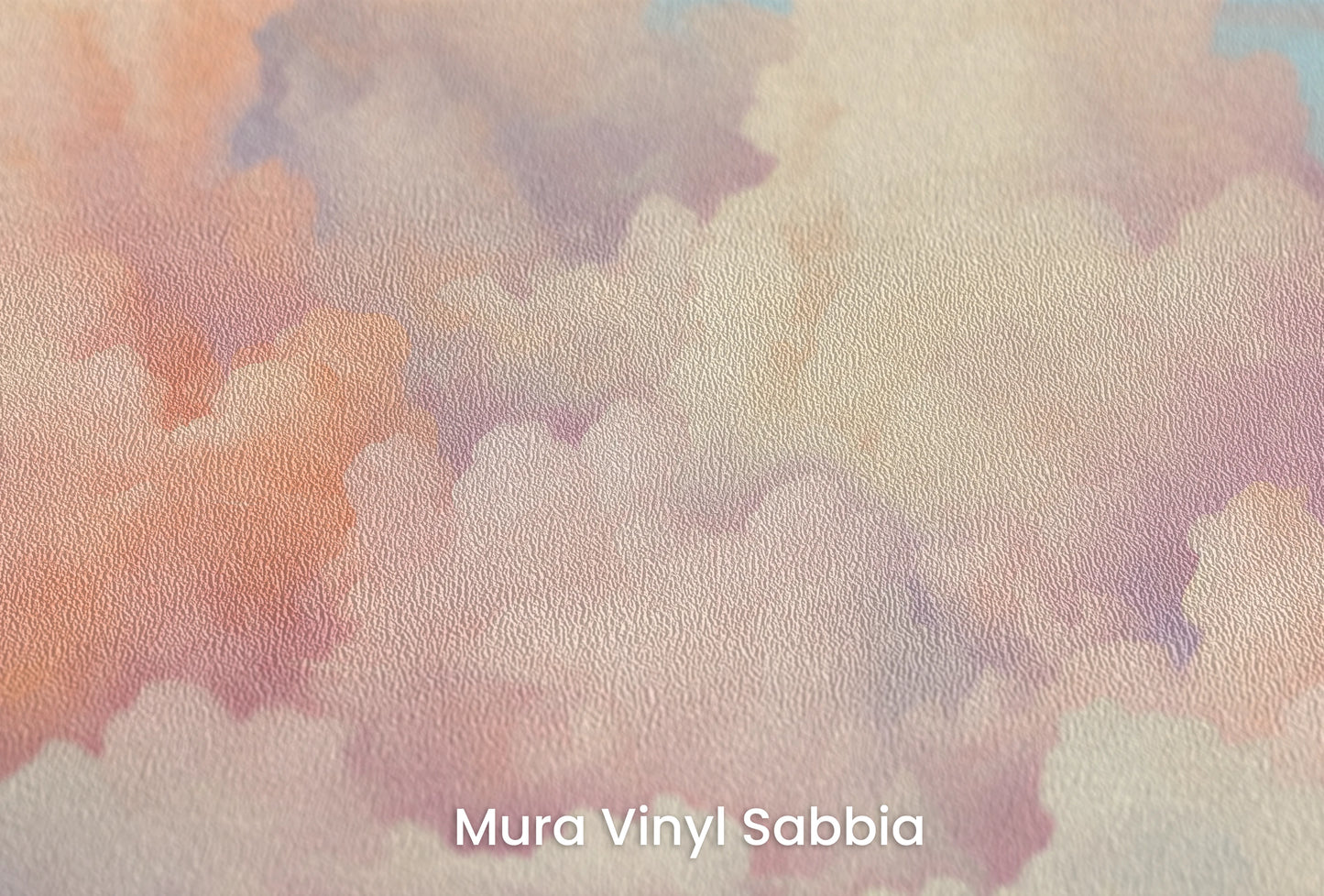 Zbliżenie na artystyczną fototapetę o nazwie Cotton Candy Skies na podłożu Mura Vinyl Sabbia struktura grubego ziarna piasku.