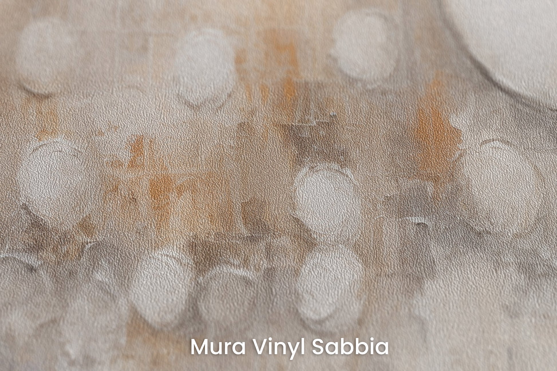 Zbliżenie na artystyczną fototapetę o nazwie SOFT GEOMETRIC CONSTELLATION na podłożu Mura Vinyl Sabbia struktura grubego ziarna piasku.
