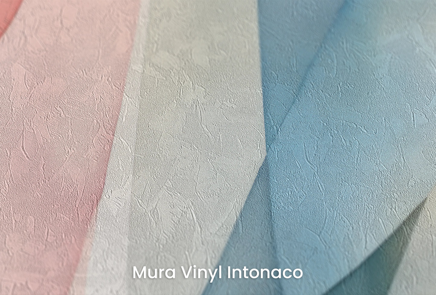 Zbliżenie na artystyczną fototapetę o nazwie Blush Geometry na podłożu Mura Vinyl Intonaco - struktura tartego tynku.