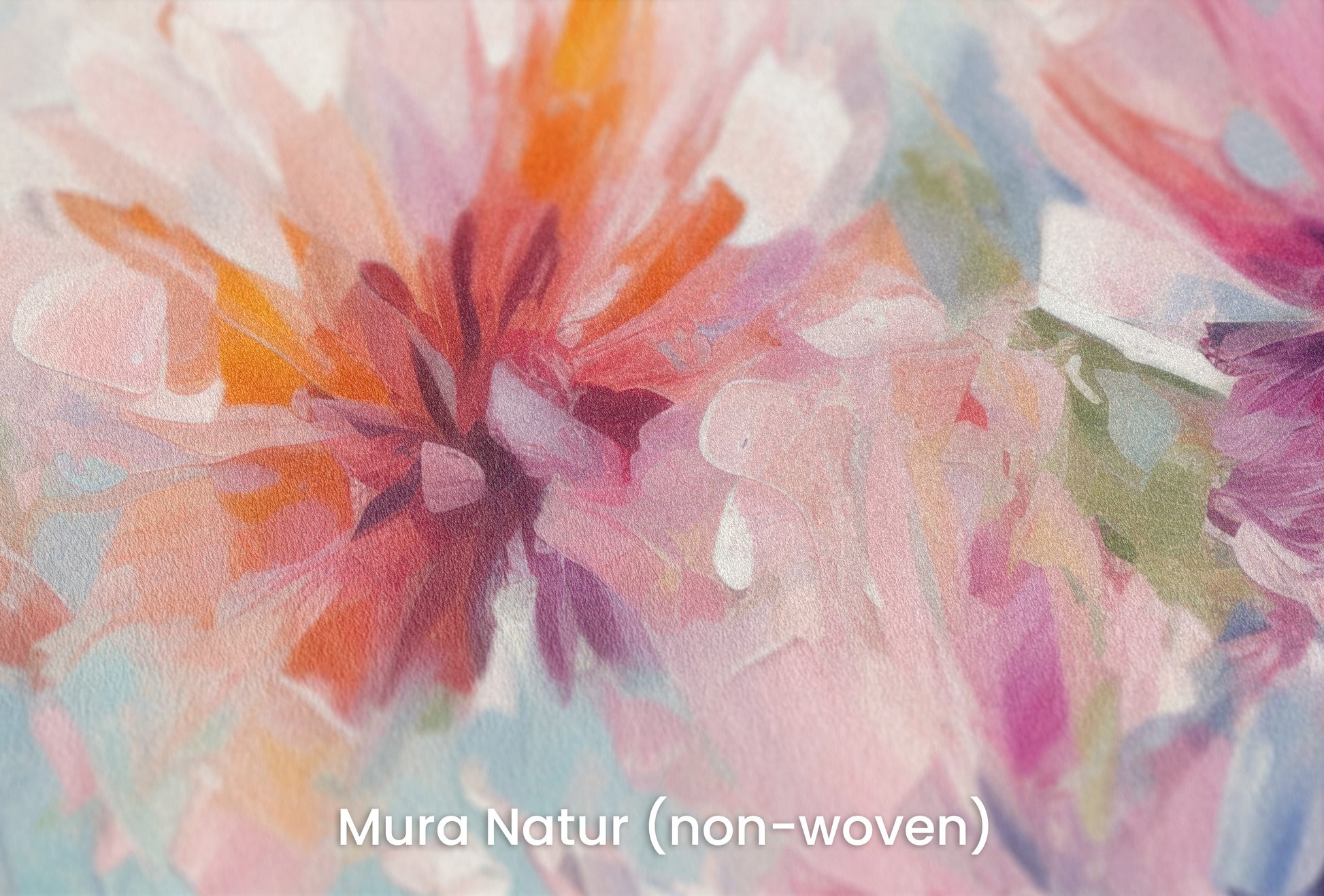 Zbliżenie na artystyczną fototapetę o nazwie Blushing Floral Delicacy na podłożu Mura Natur (non-woven) - naturalne i ekologiczne podłoże.