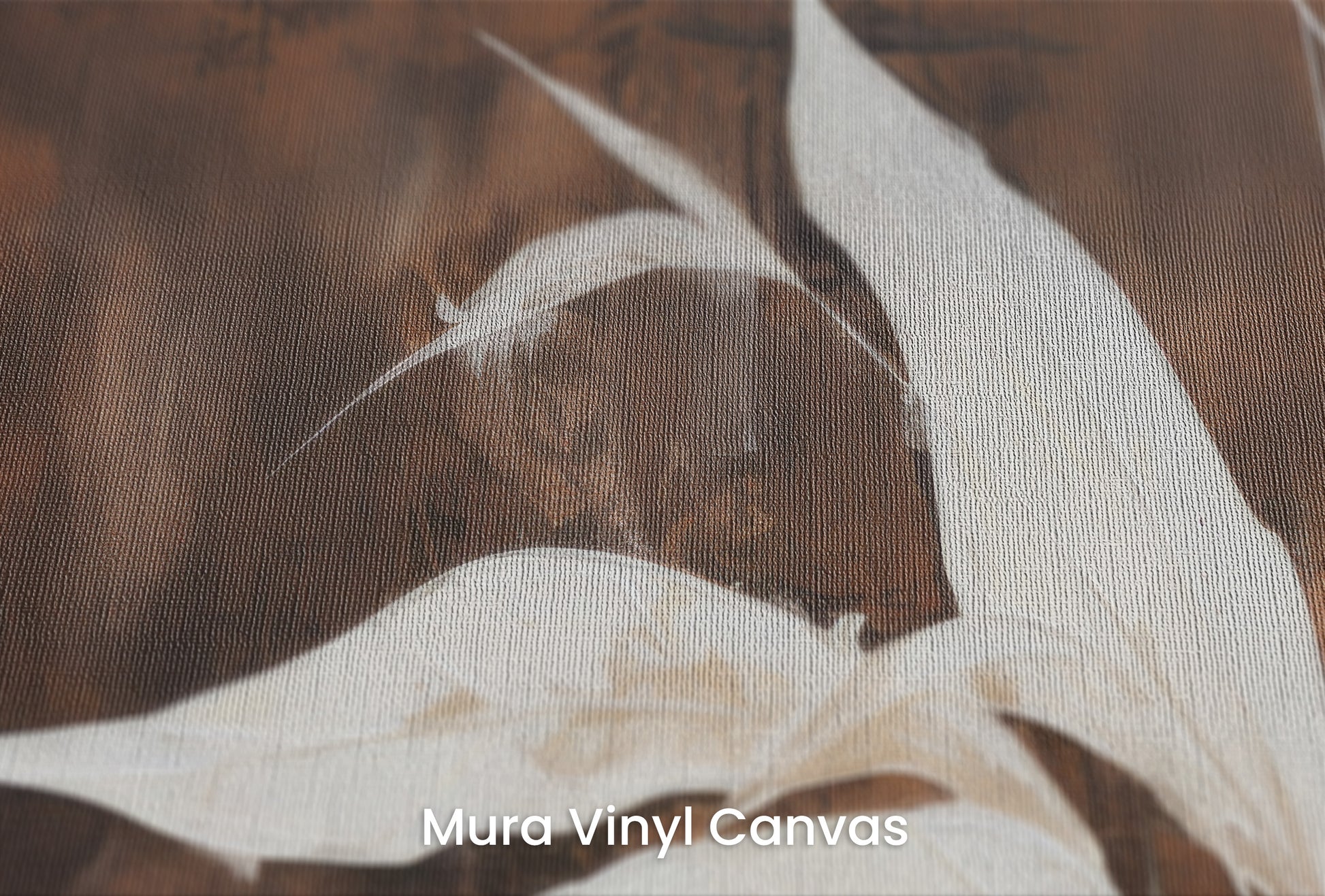 Zbliżenie na artystyczną fototapetę o nazwie Whispers of Fall na podłożu Mura Vinyl Canvas - faktura naturalnego płótna.