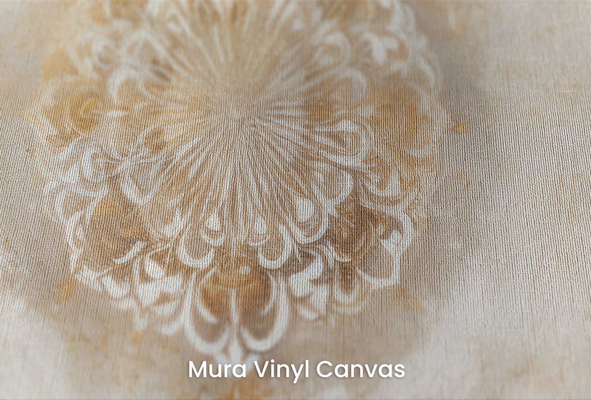 Zbliżenie na artystyczną fototapetę o nazwie Celestial Elegance na podłożu Mura Vinyl Canvas - faktura naturalnego płótna.