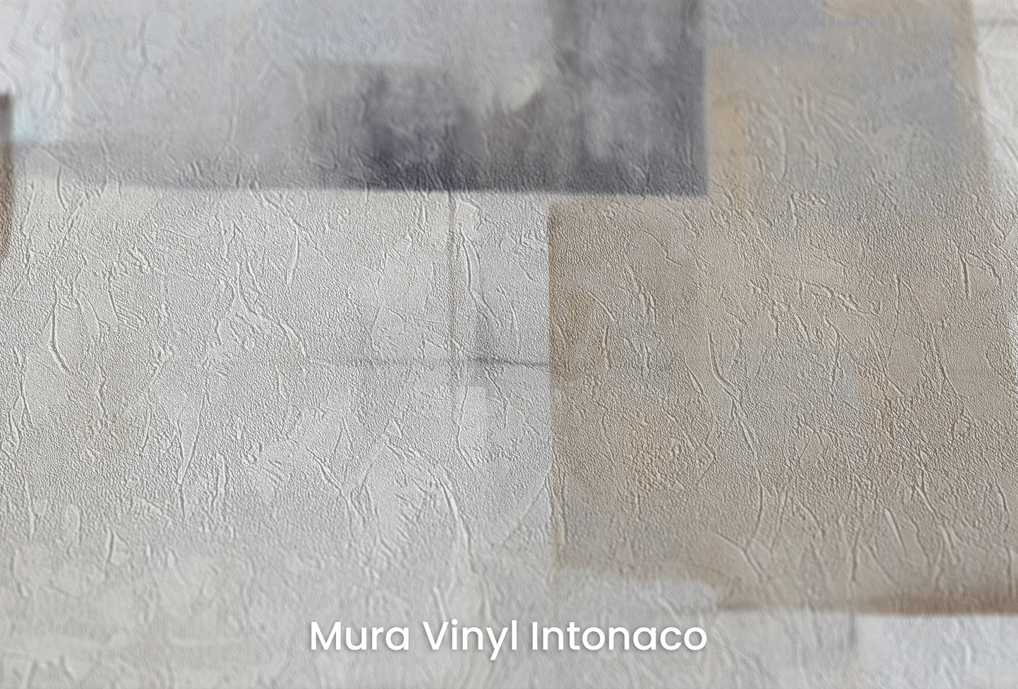 Zbliżenie na artystyczną fototapetę o nazwie Geometric Calm na podłożu Mura Vinyl Intonaco - struktura tartego tynku.