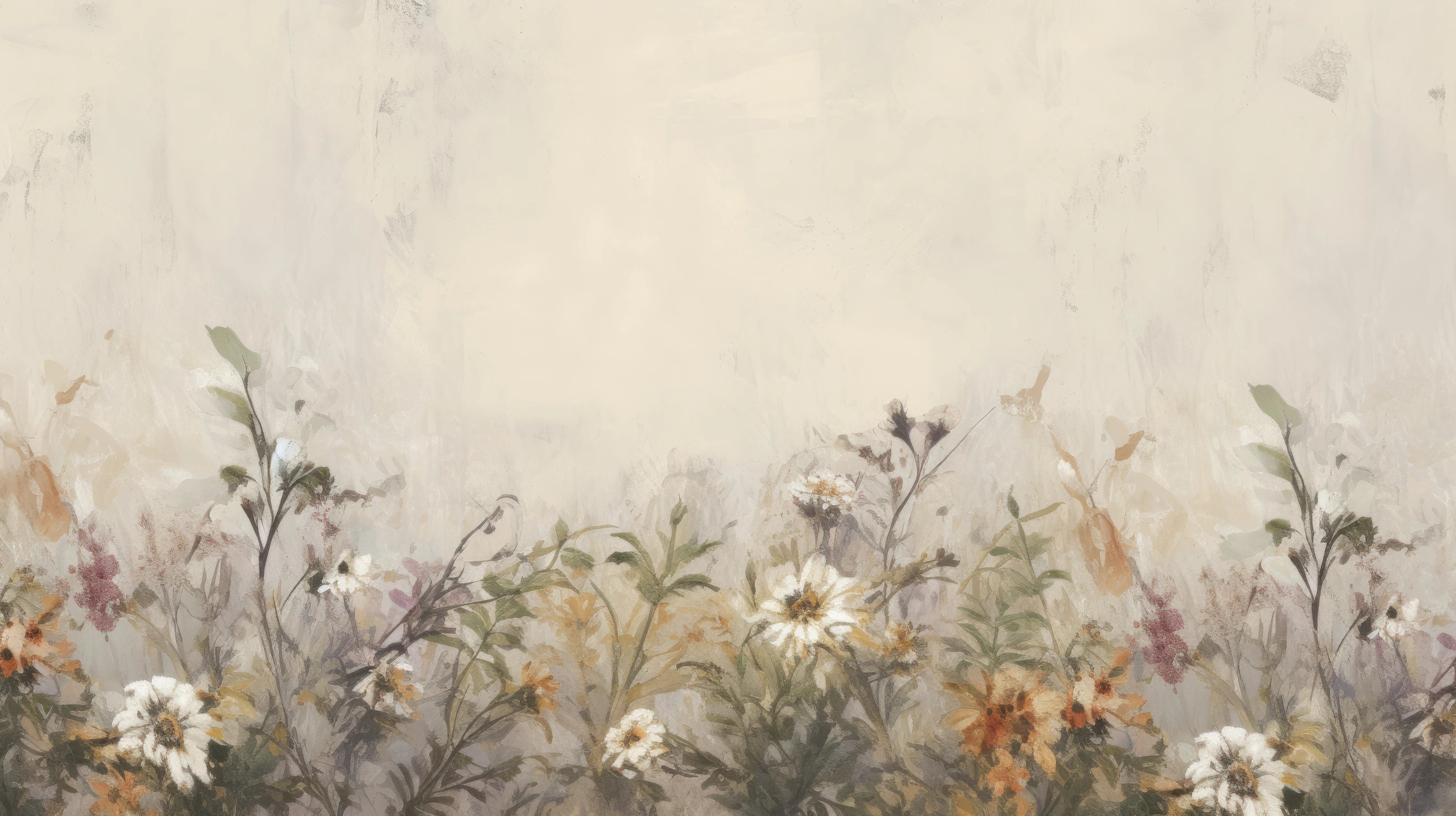 Pattern preview: Prezentacja całego wzoru fototapety o nazwie Faded Wildflowers