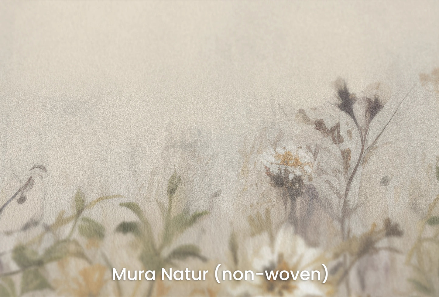 Zbliżenie na artystyczną fototapetę o nazwie Faded Wildflowers na podłożu Mura Natur (non-woven) - naturalne i ekologiczne podłoże.