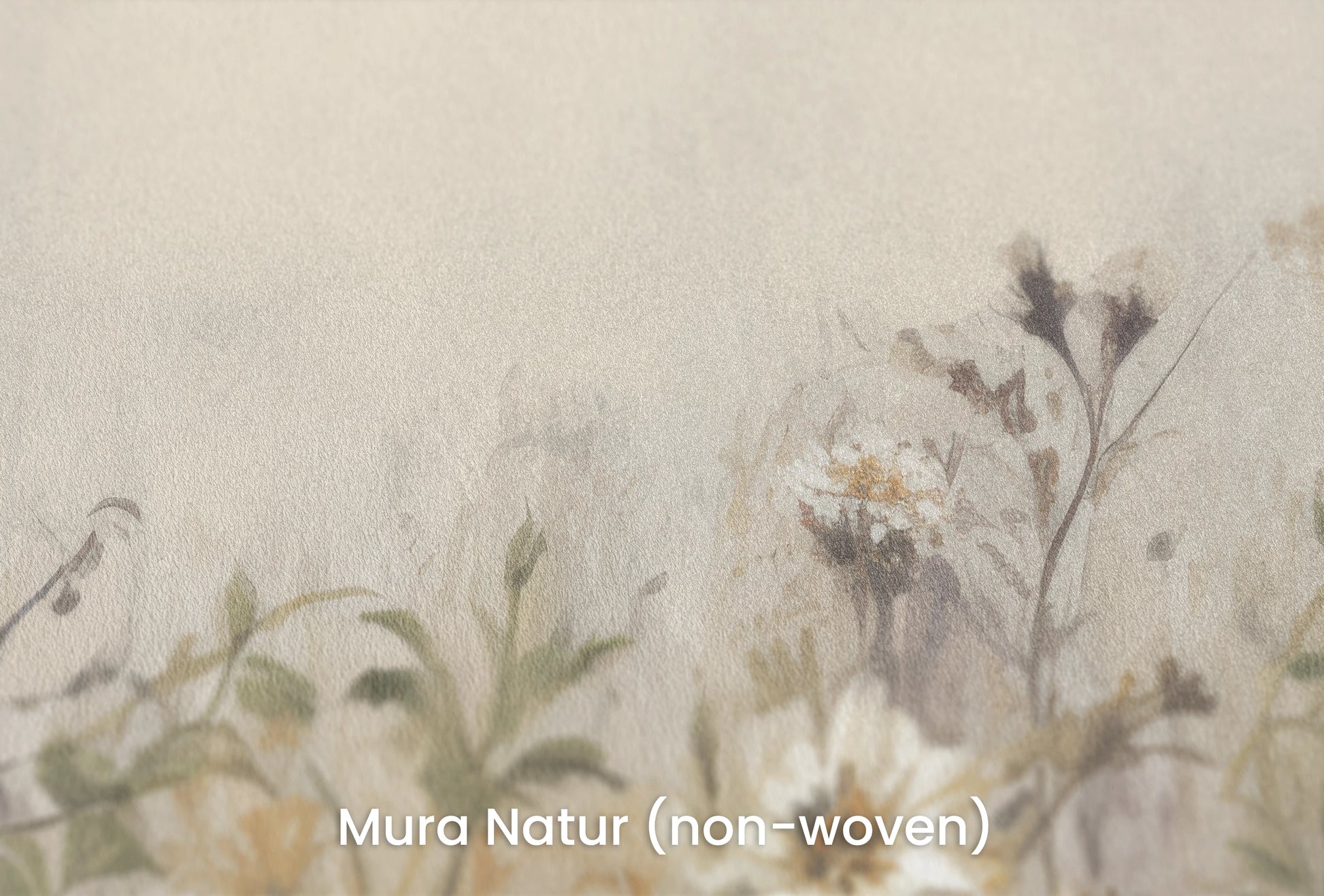 Zbliżenie na artystyczną fototapetę o nazwie Faded Wildflowers na podłożu Mura Natur (non-woven) - naturalne i ekologiczne podłoże.