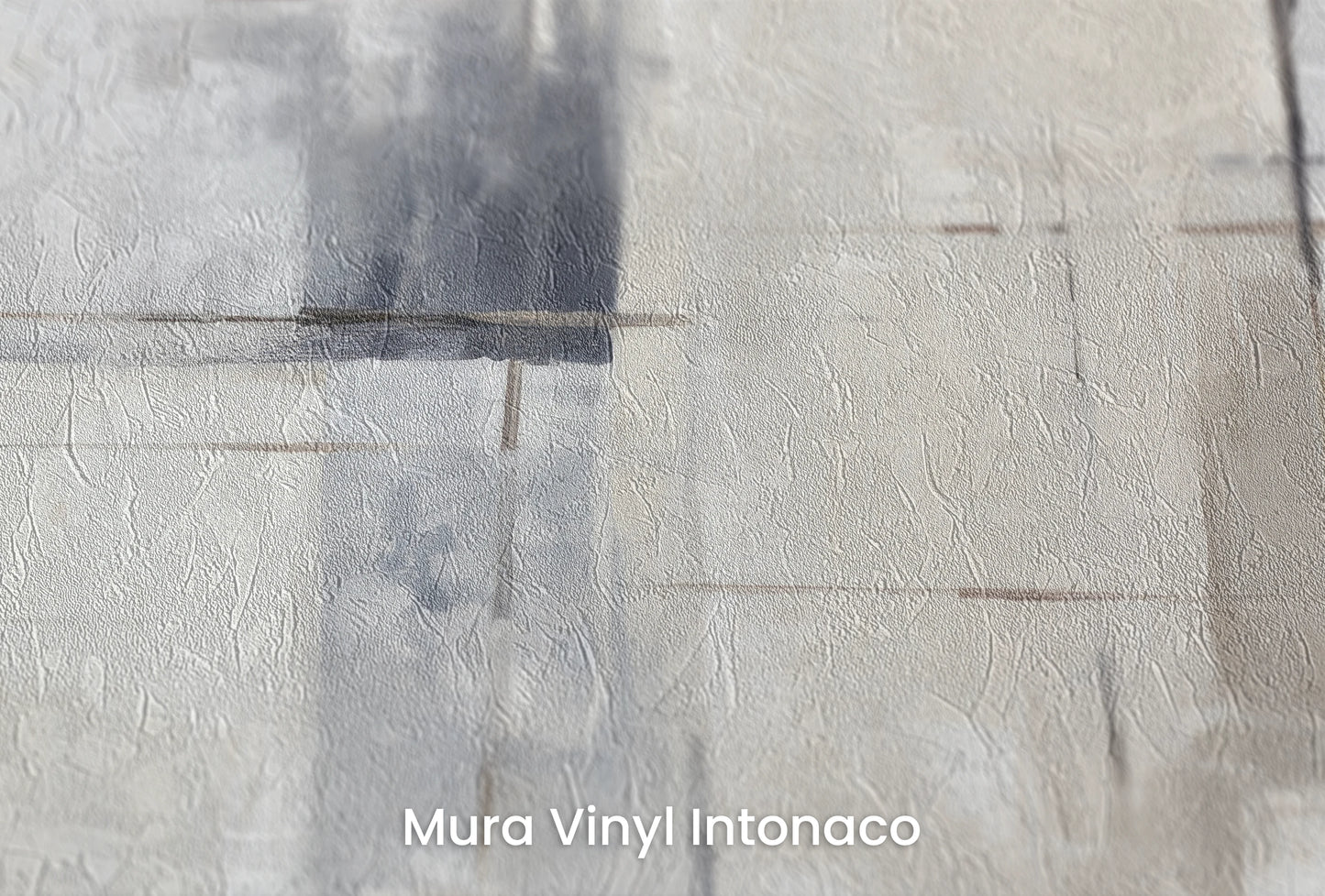 Zbliżenie na artystyczną fototapetę o nazwie Elemental Blocks na podłożu Mura Vinyl Intonaco - struktura tartego tynku.