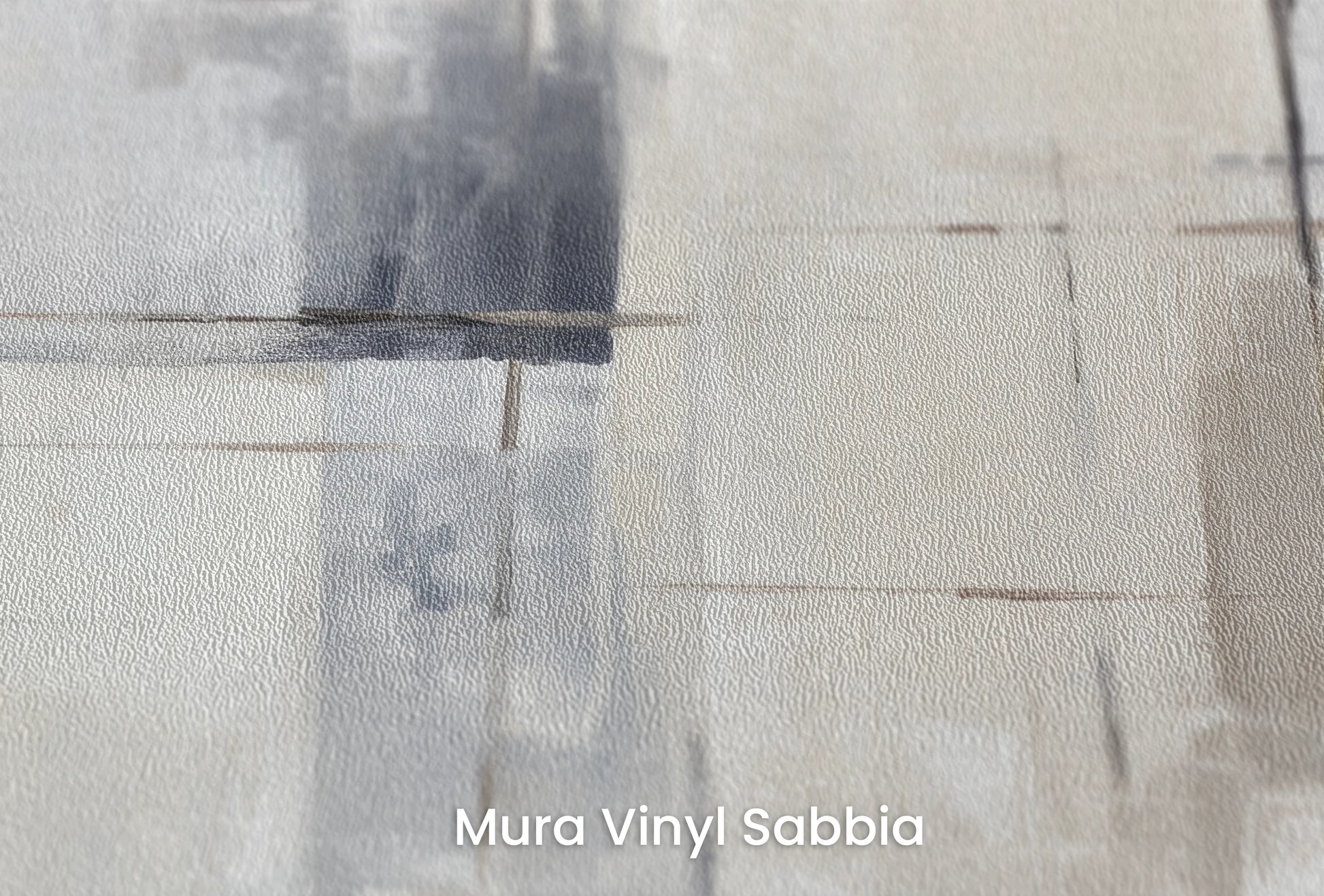 Zbliżenie na artystyczną fototapetę o nazwie Elemental Blocks na podłożu Mura Vinyl Sabbia struktura grubego ziarna piasku.