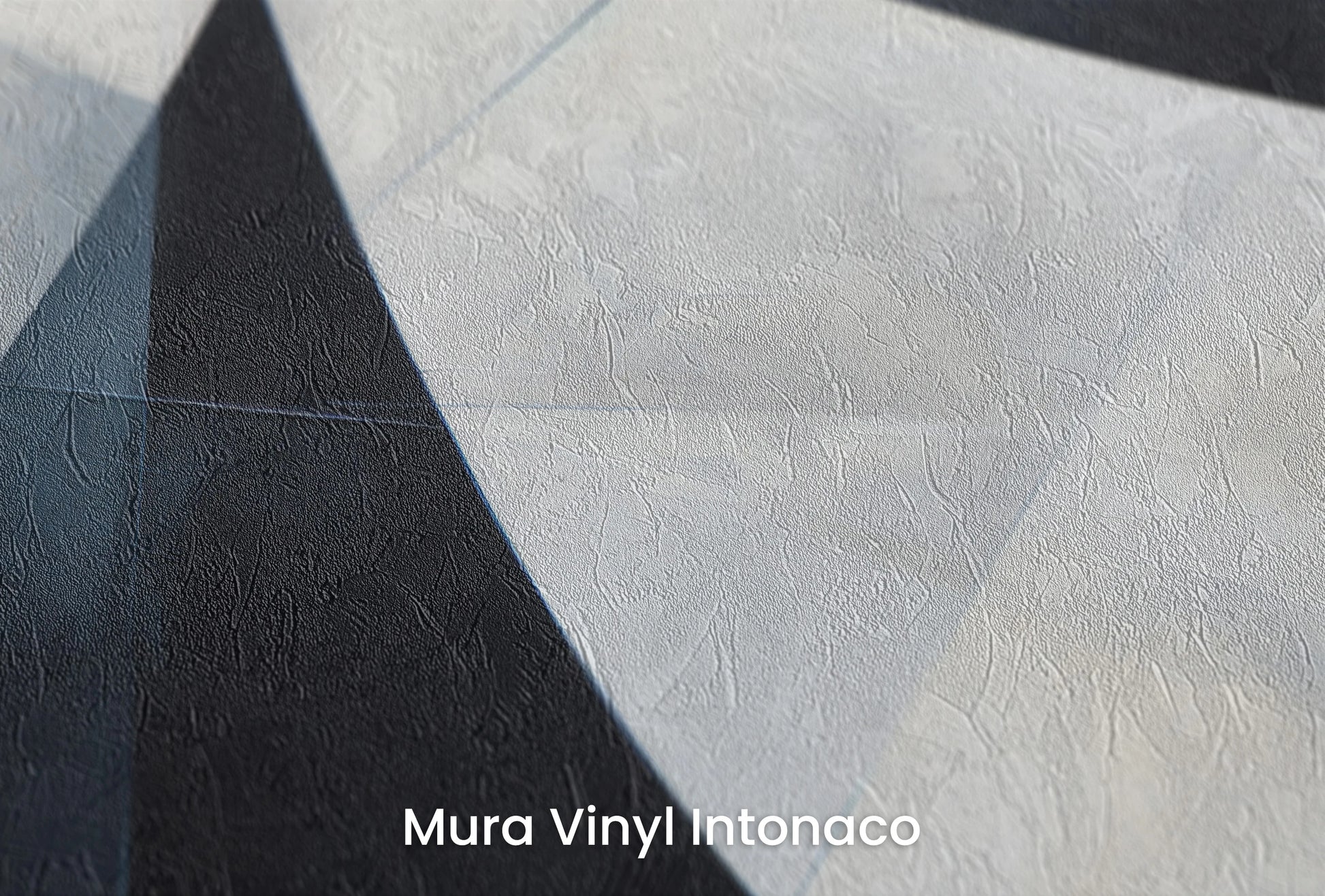 Zbliżenie na artystyczną fototapetę o nazwie Monochrome Slices na podłożu Mura Vinyl Intonaco - struktura tartego tynku.