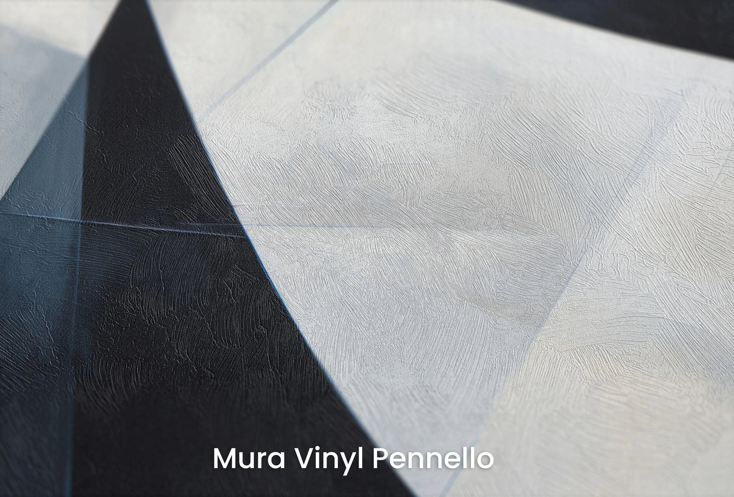 Zbliżenie na artystyczną fototapetę o nazwie Monochrome Slices na podłożu Mura Vinyl Pennello - faktura pociągnięć pędzla malarskiego.