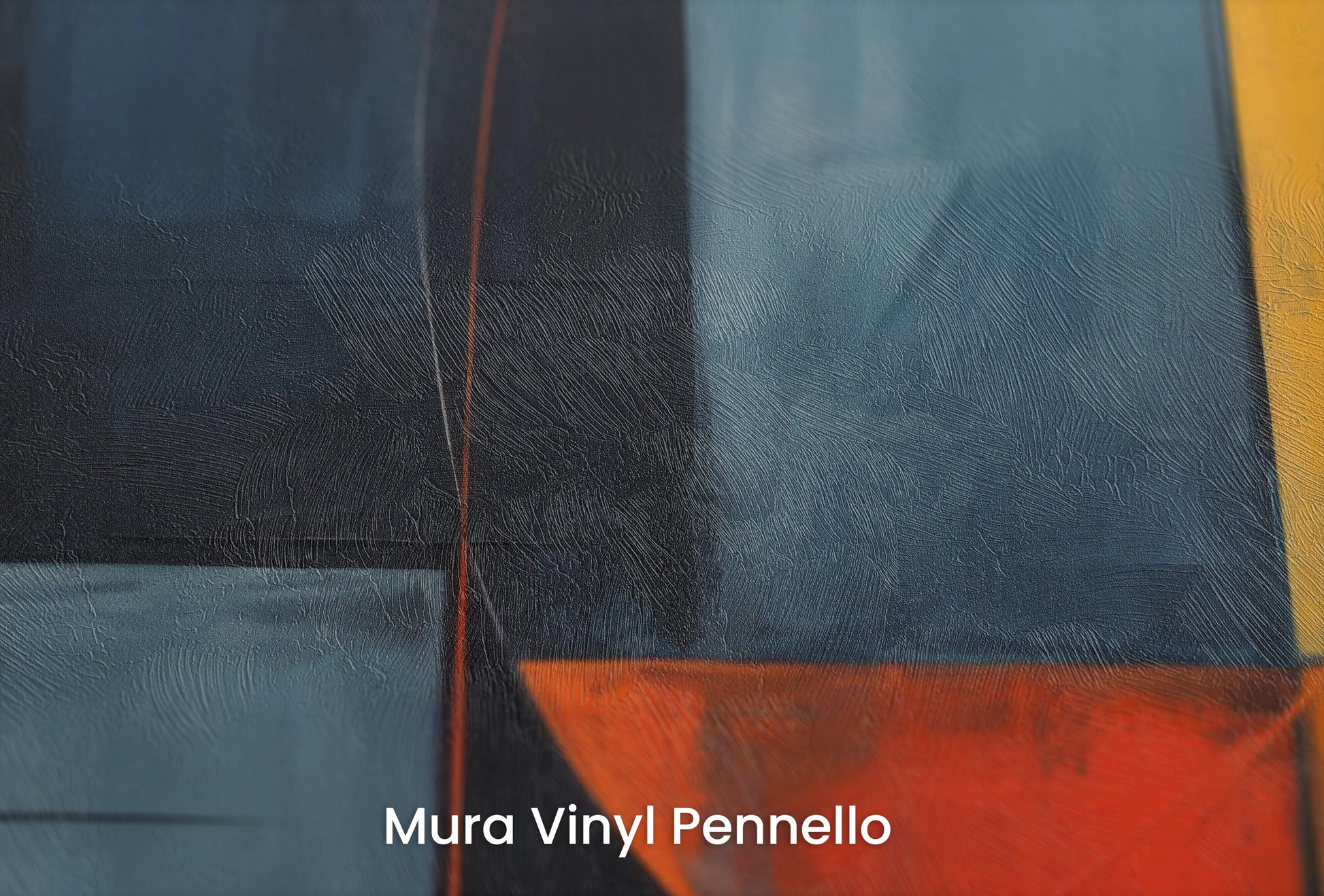 Zbliżenie na artystyczną fototapetę o nazwie Sunset Sphere na podłożu Mura Vinyl Pennello - faktura pociągnięć pędzla malarskiego.
