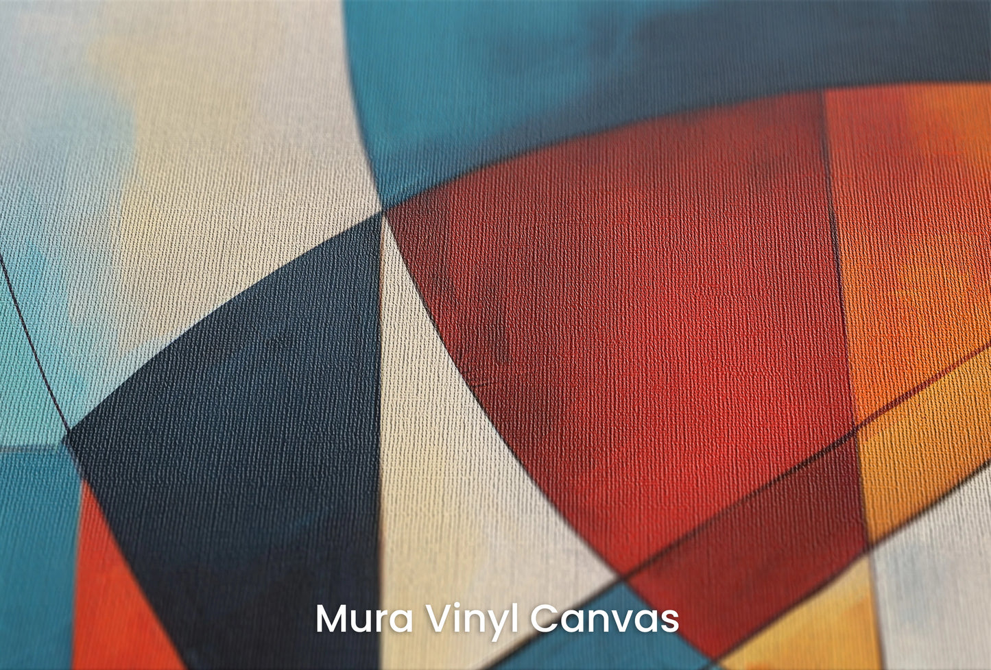 Zbliżenie na artystyczną fototapetę o nazwie Colorful Geometry #4 na podłożu Mura Vinyl Canvas - faktura naturalnego płótna.