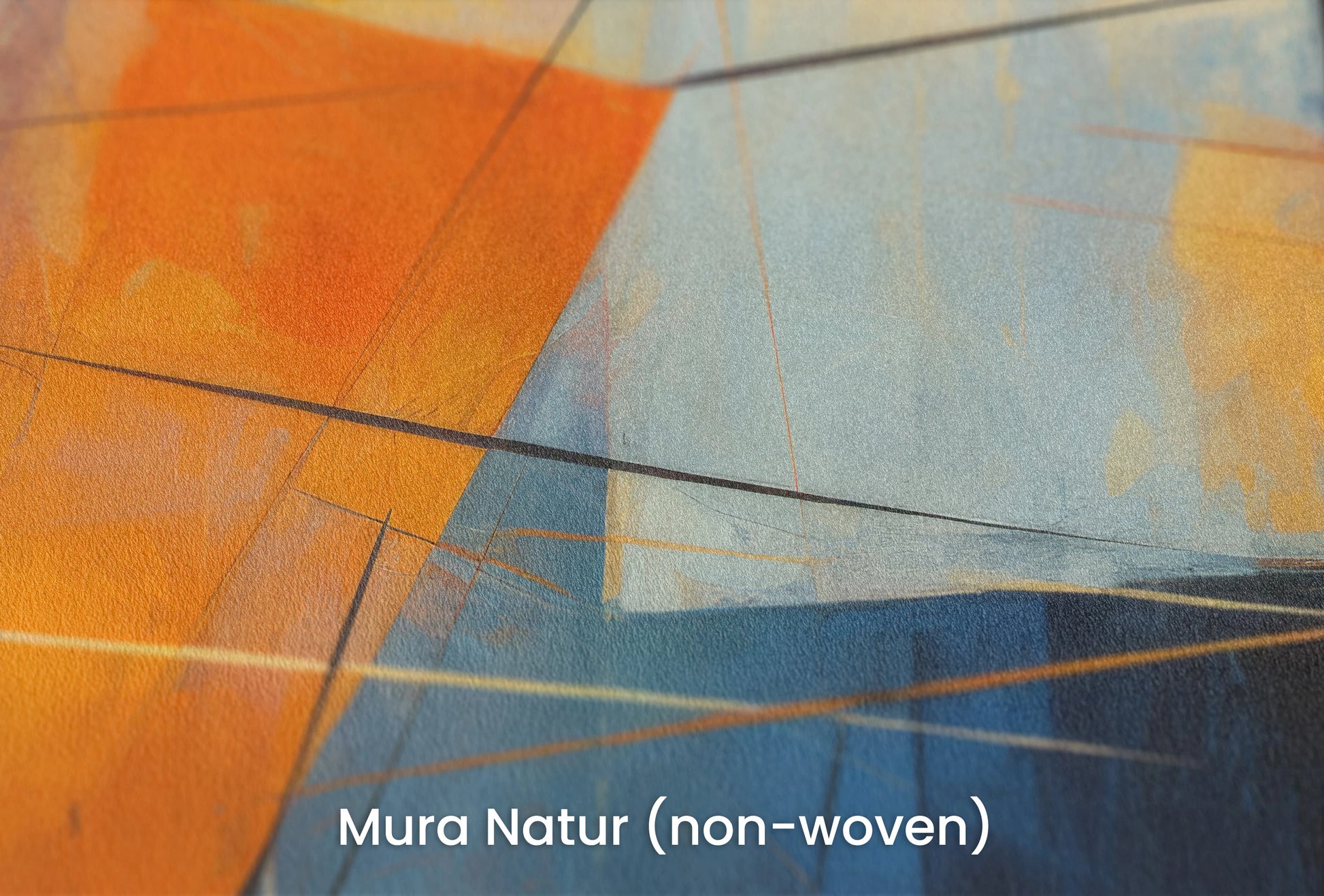 Zbliżenie na artystyczną fototapetę o nazwie Triangular Harmony #2 na podłożu Mura Natur (non-woven) - naturalne i ekologiczne podłoże.