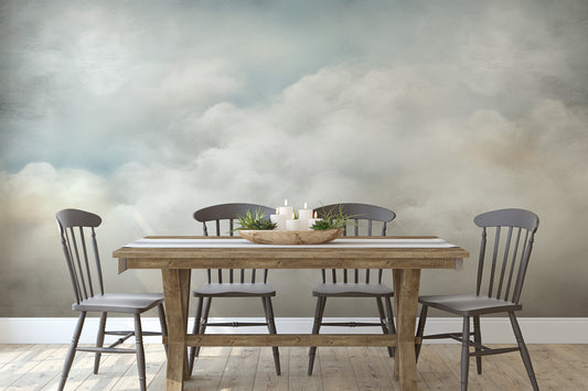 Wzór fototapety artystycznej o nazwie SOFT EMINENCE CLOUDSCAPE pokazanej w aranżacji wnętrza.
